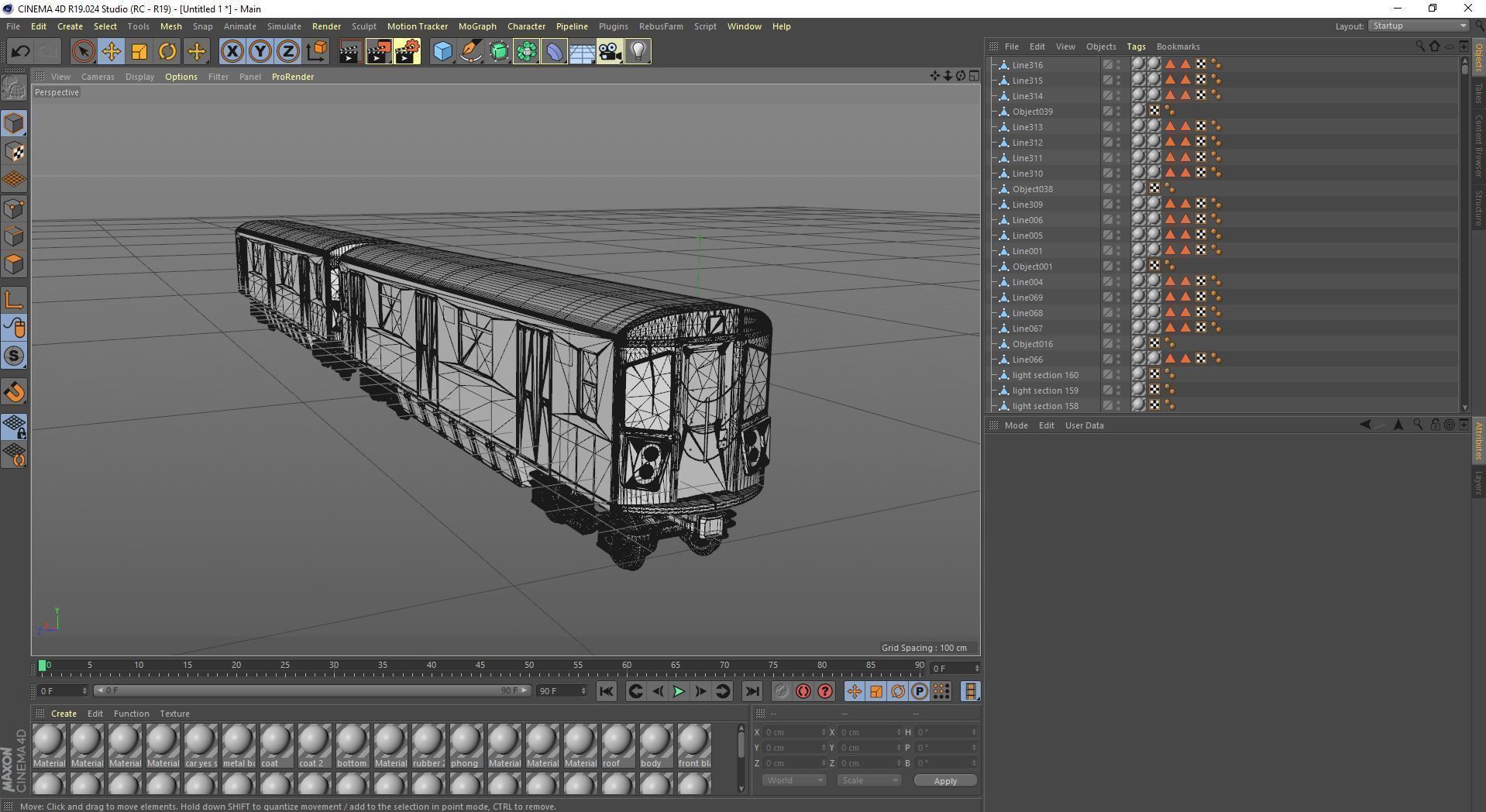 Subway car R142 Low-poly 3D model_20