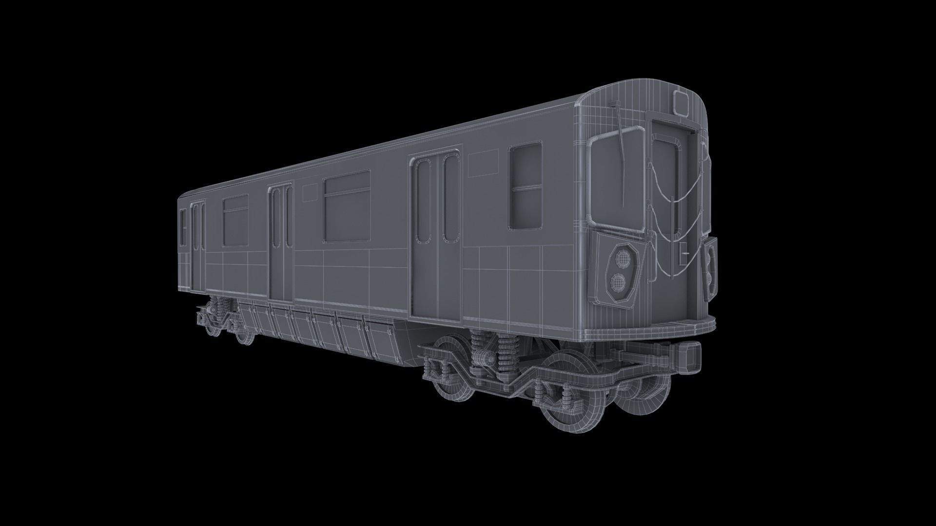 Subway car R142 Low-poly 3D model_11