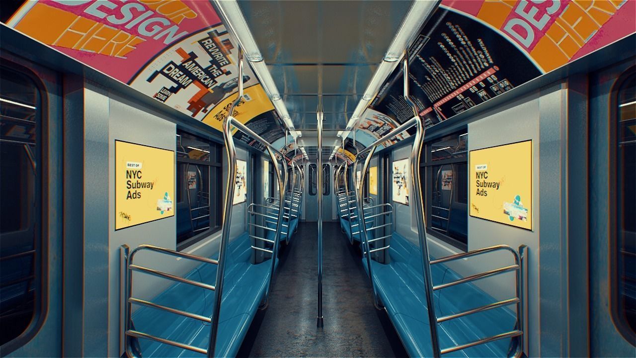 Subway car R142 Low-poly 3D model_5