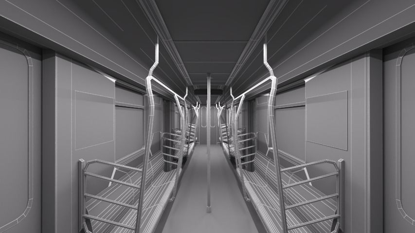 Subway car R142 Low-poly 3D model_15