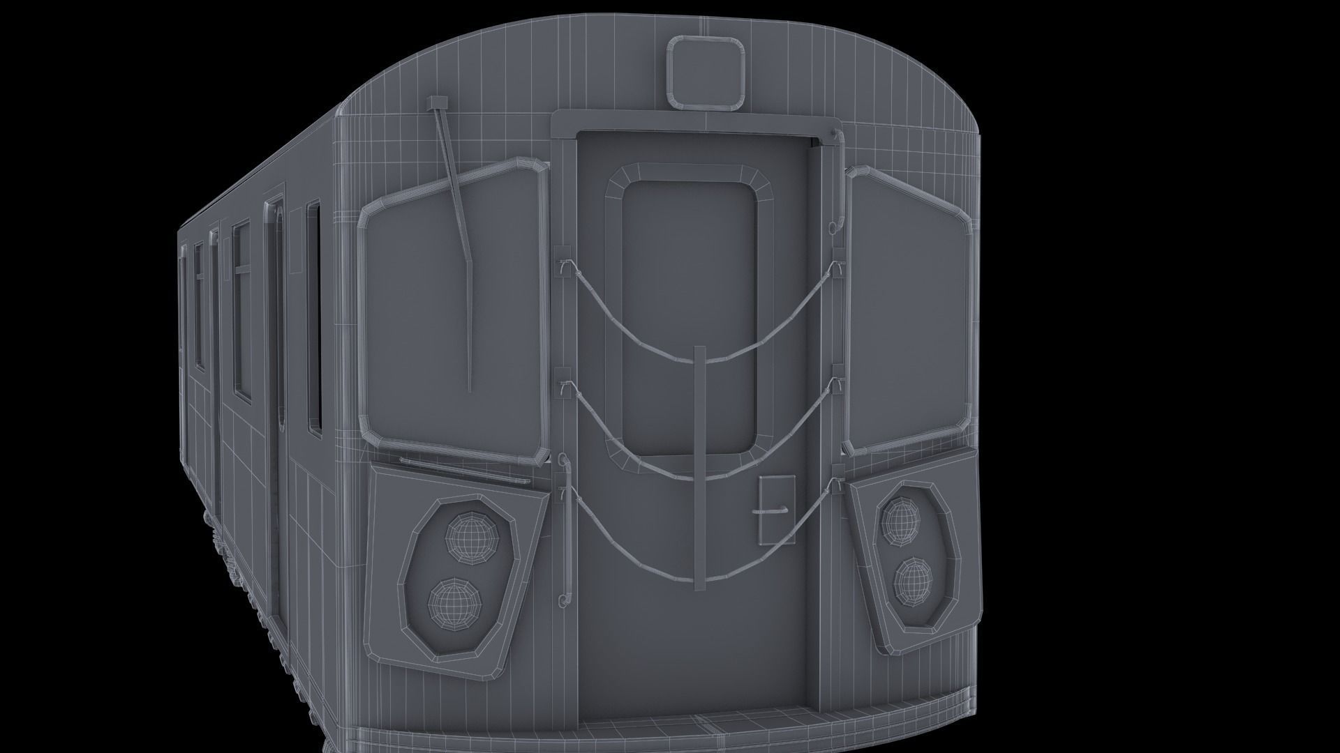 Subway car R142 Low-poly 3D model_12