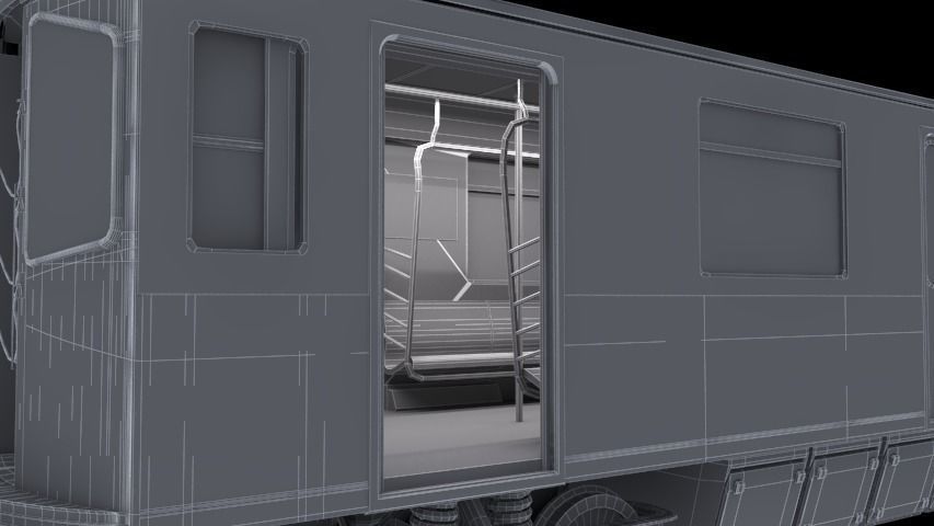Subway car R142 Low-poly 3D model_18