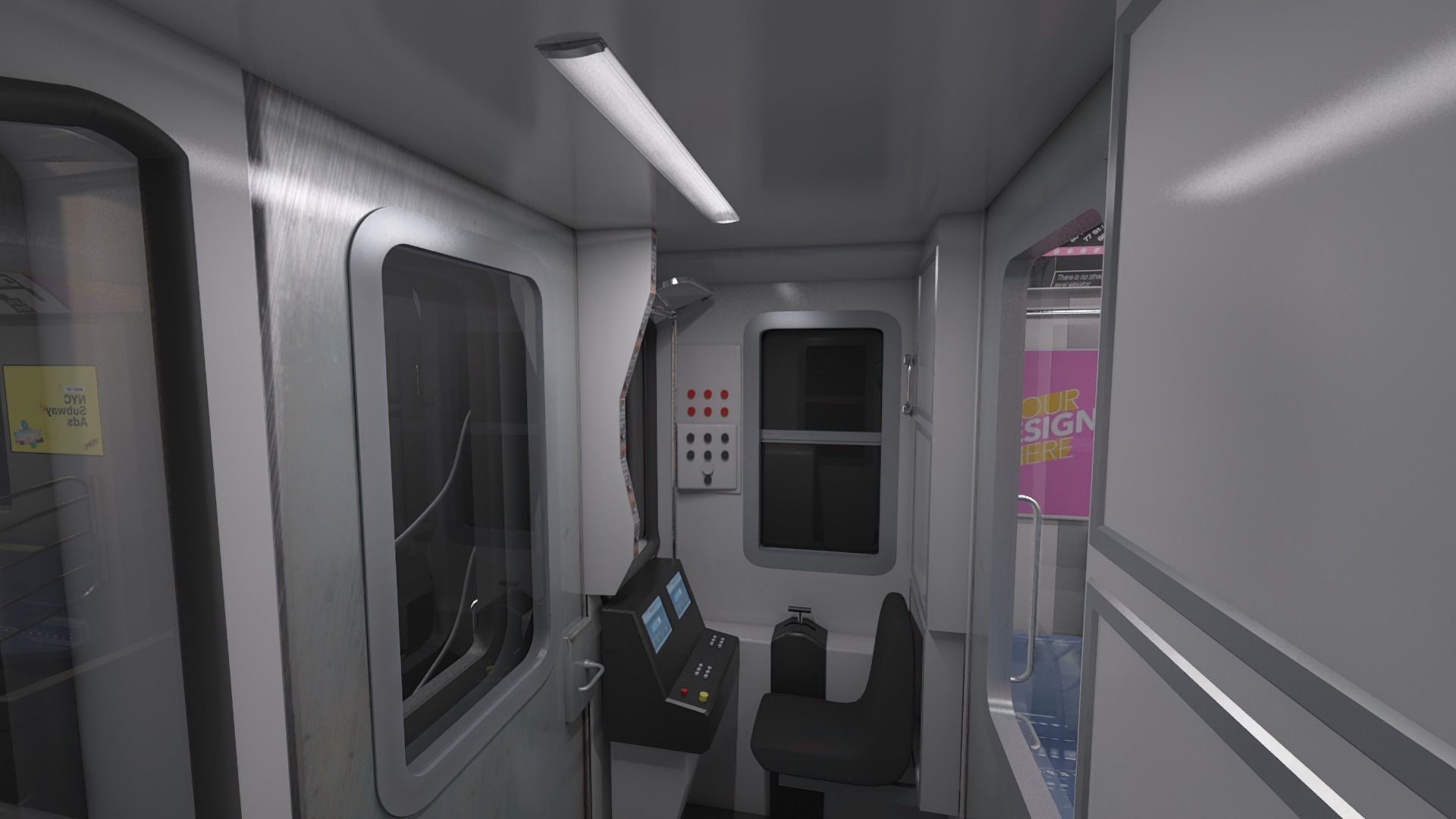 Subway car R142 Low-poly 3D model_8