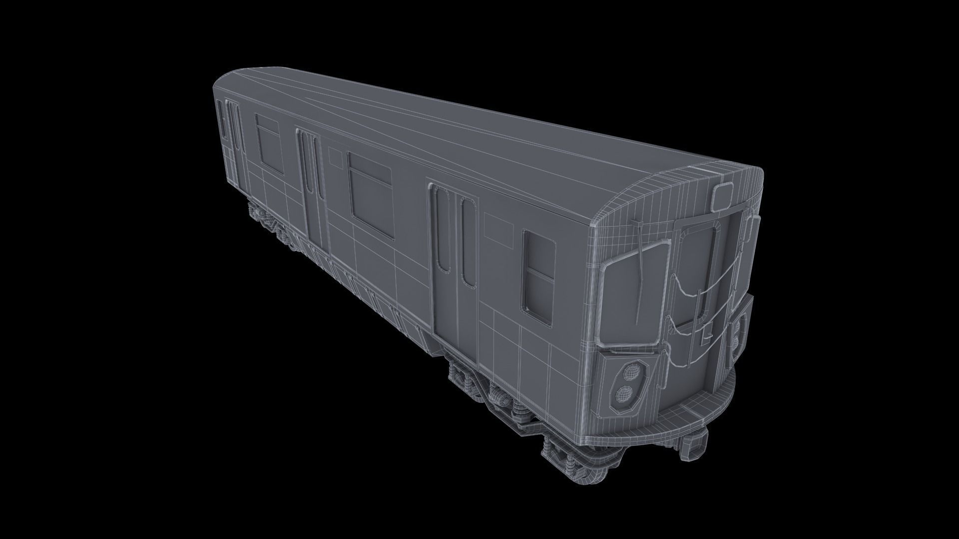 Subway car R142 Low-poly 3D model_13