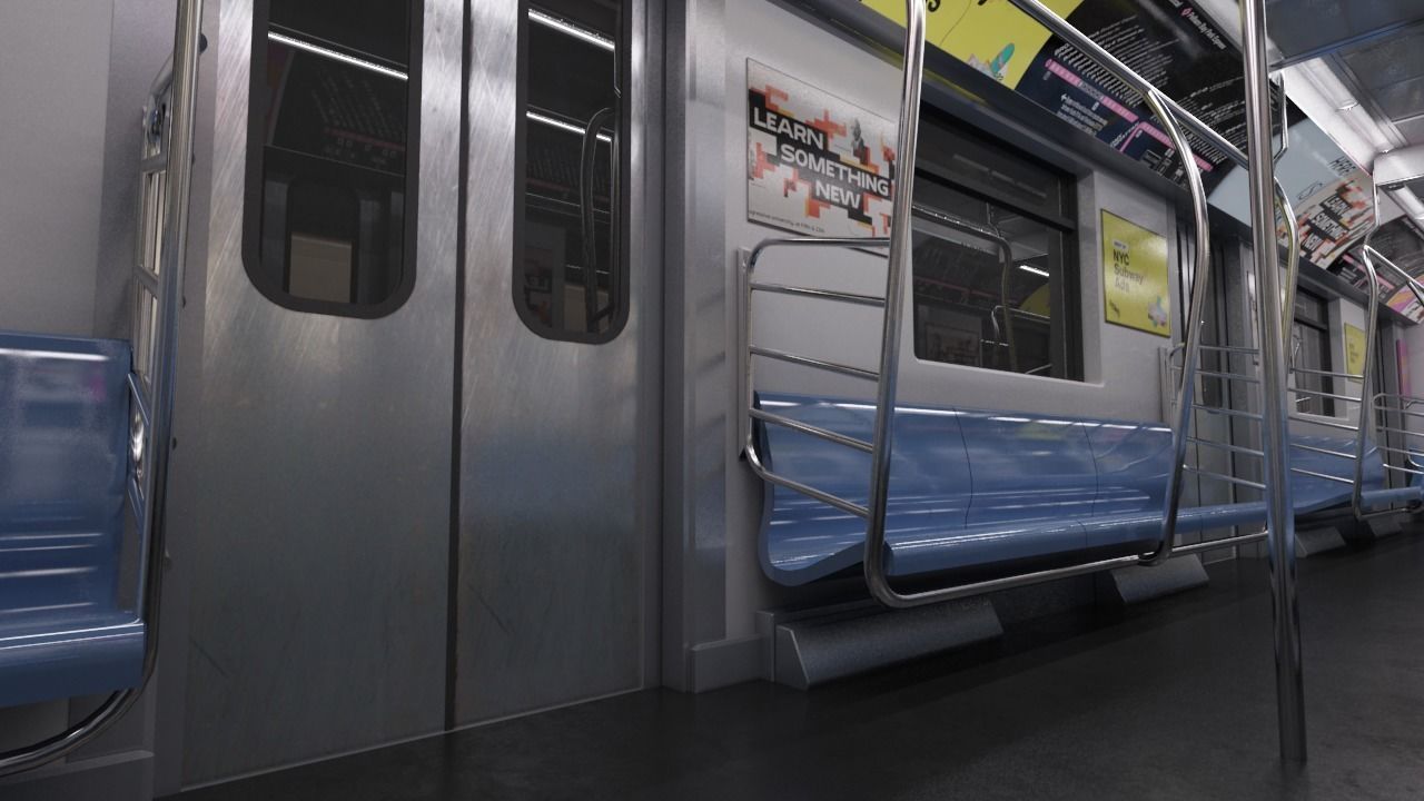 Subway car R142 Low-poly 3D model_21