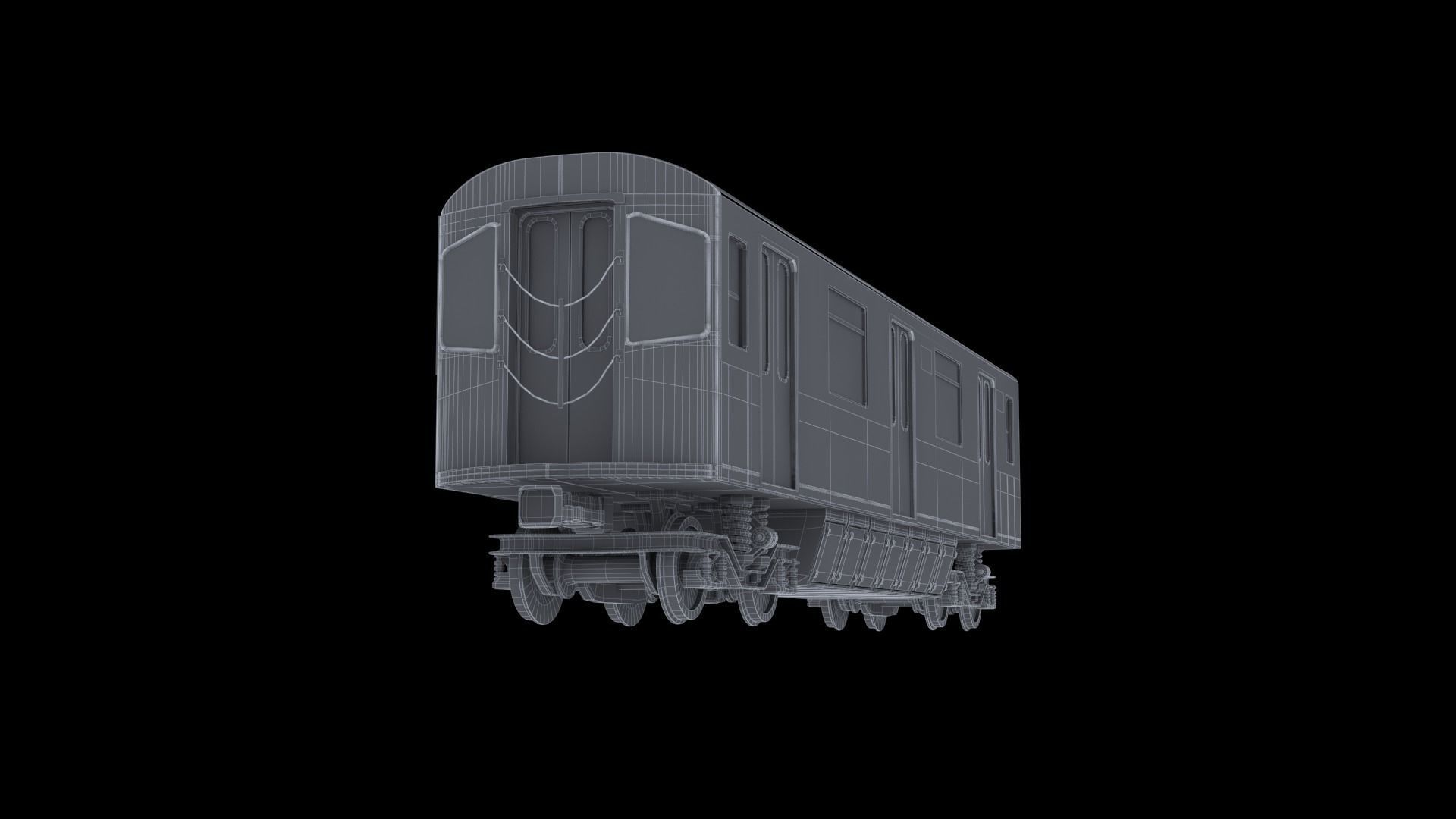 Subway car R142 Low-poly 3D model_14