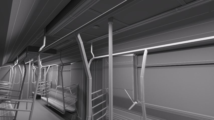 Subway car R142 Low-poly 3D model_16