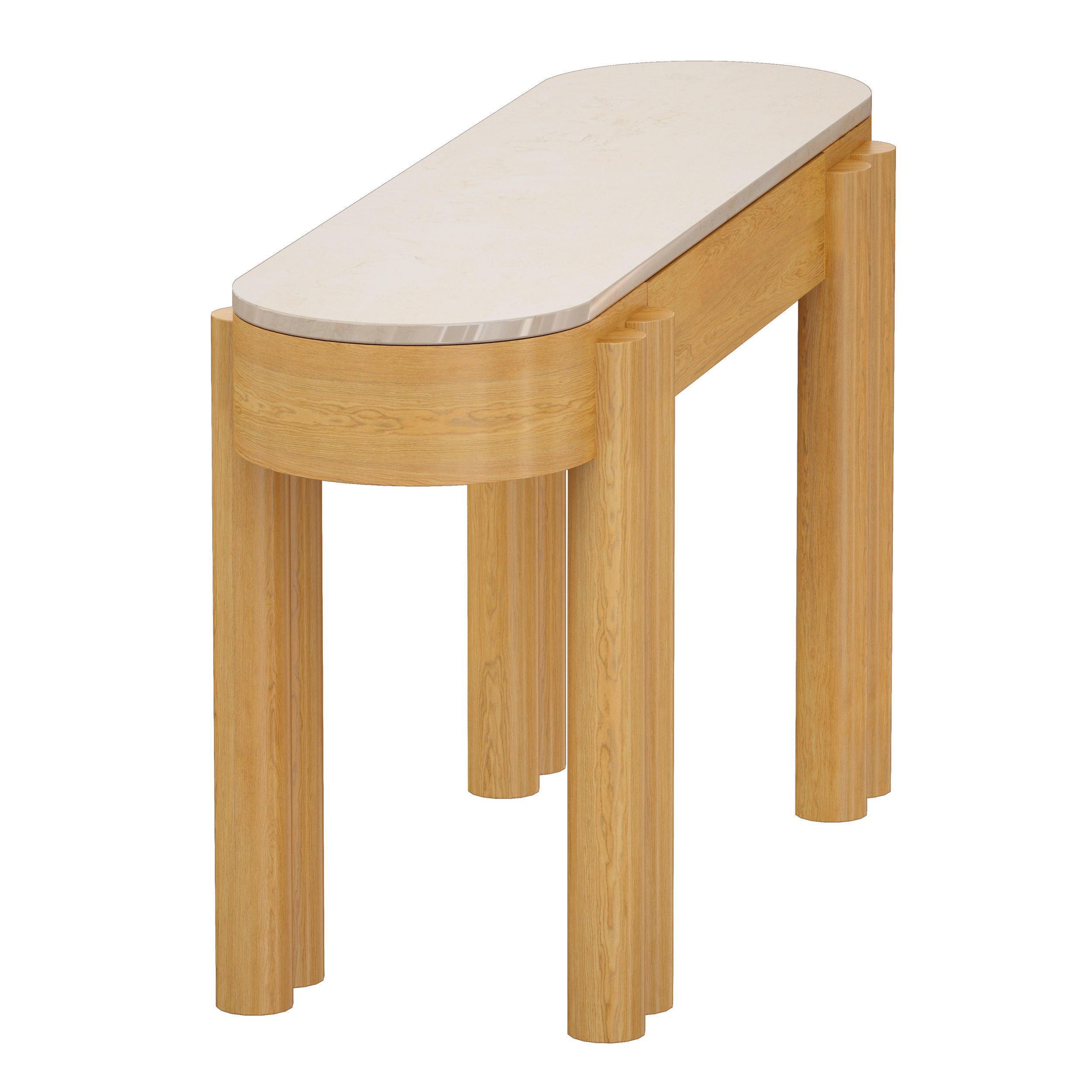 Oasis Oval Wood Console Table Crate and Barrel 3D model_3