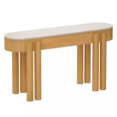 Oasis Oval Wood Console Table Crate and Barrel 3D model