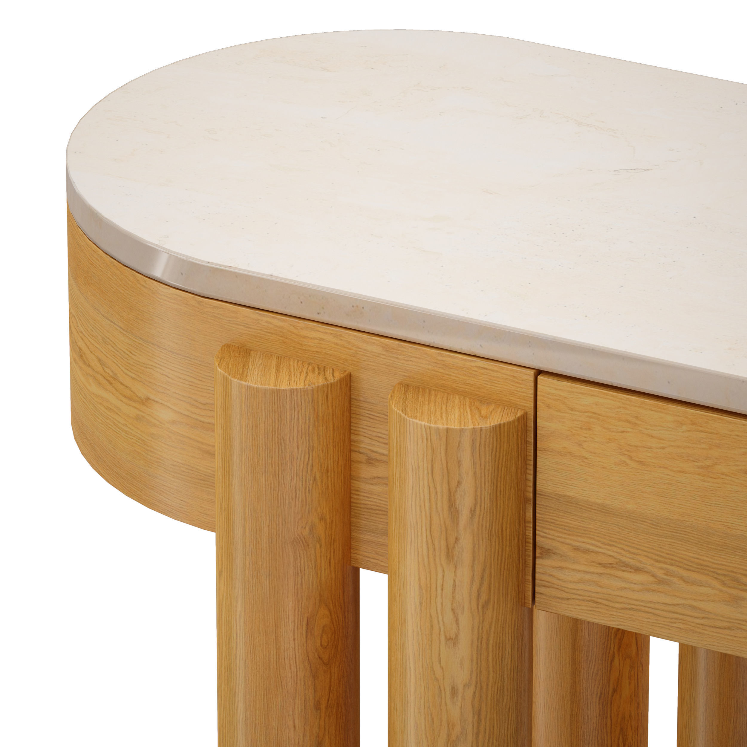 Oasis Oval Wood Console Table Crate and Barrel 3D model_8