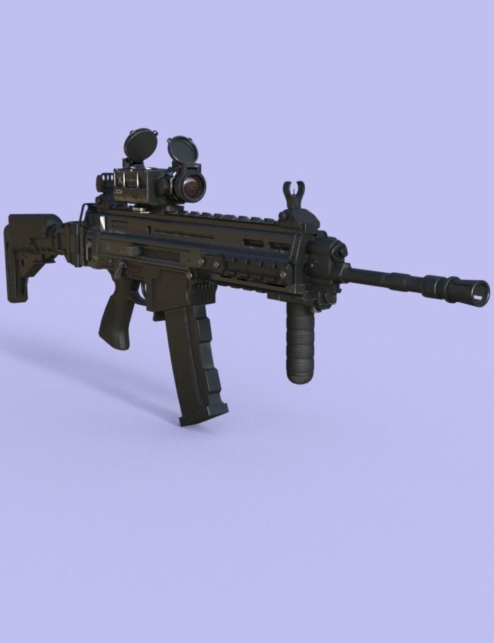 M-4 low-poly Low-poly 3D model_1