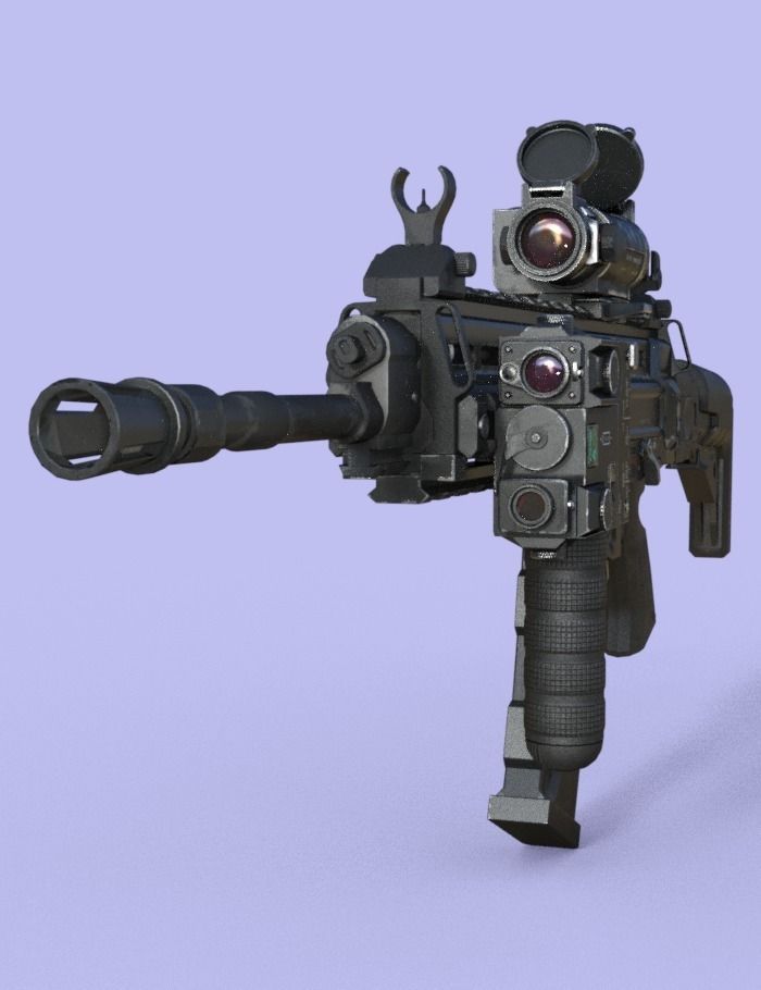 M-4 low-poly Low-poly 3D model_0