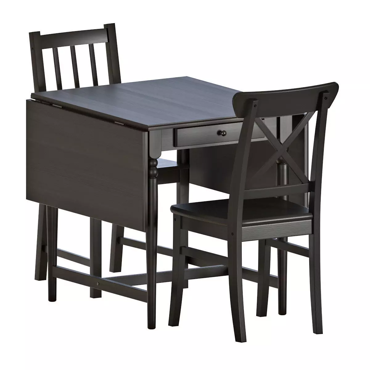 INGATORP Drop-leaf table and chairs 3D model