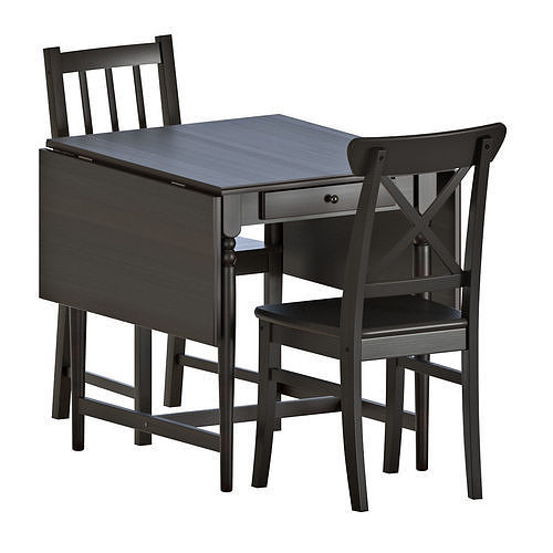 INGATORP Drop-leaf table and chairs 3D model