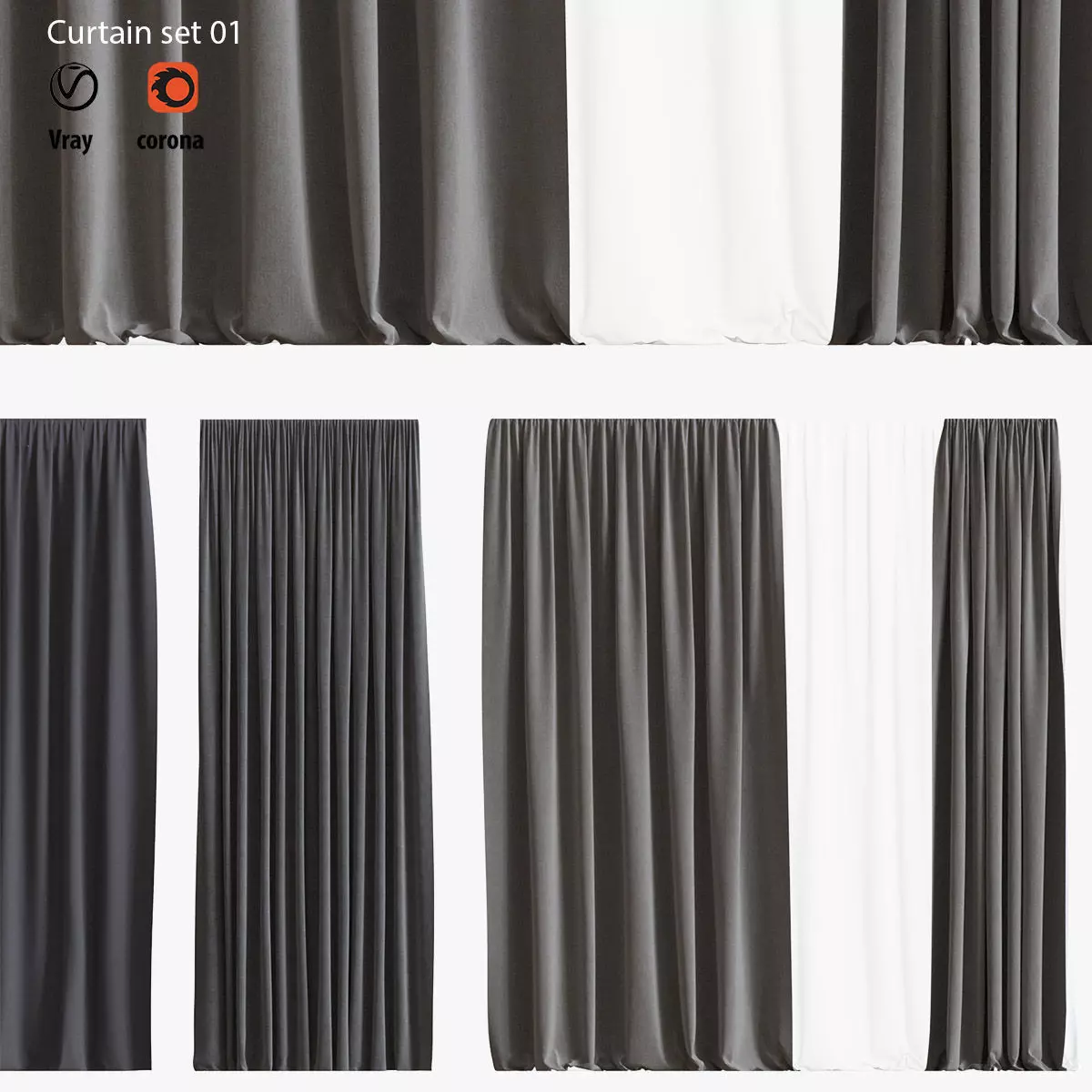 curtain set 01 3D model_0