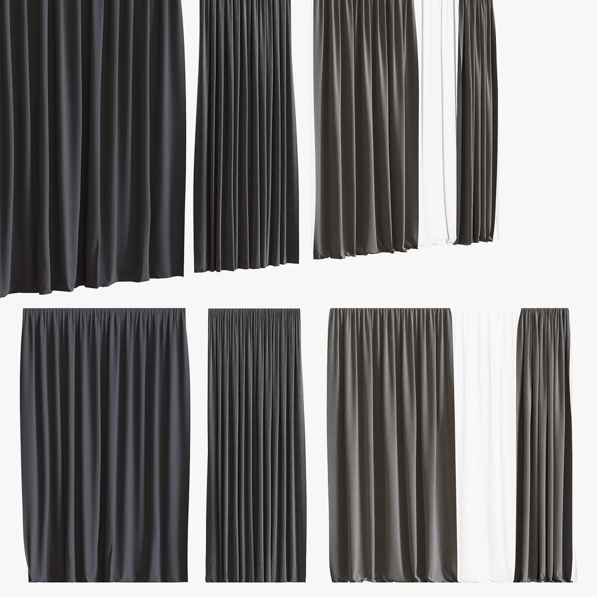 curtain set 01 3D model_3