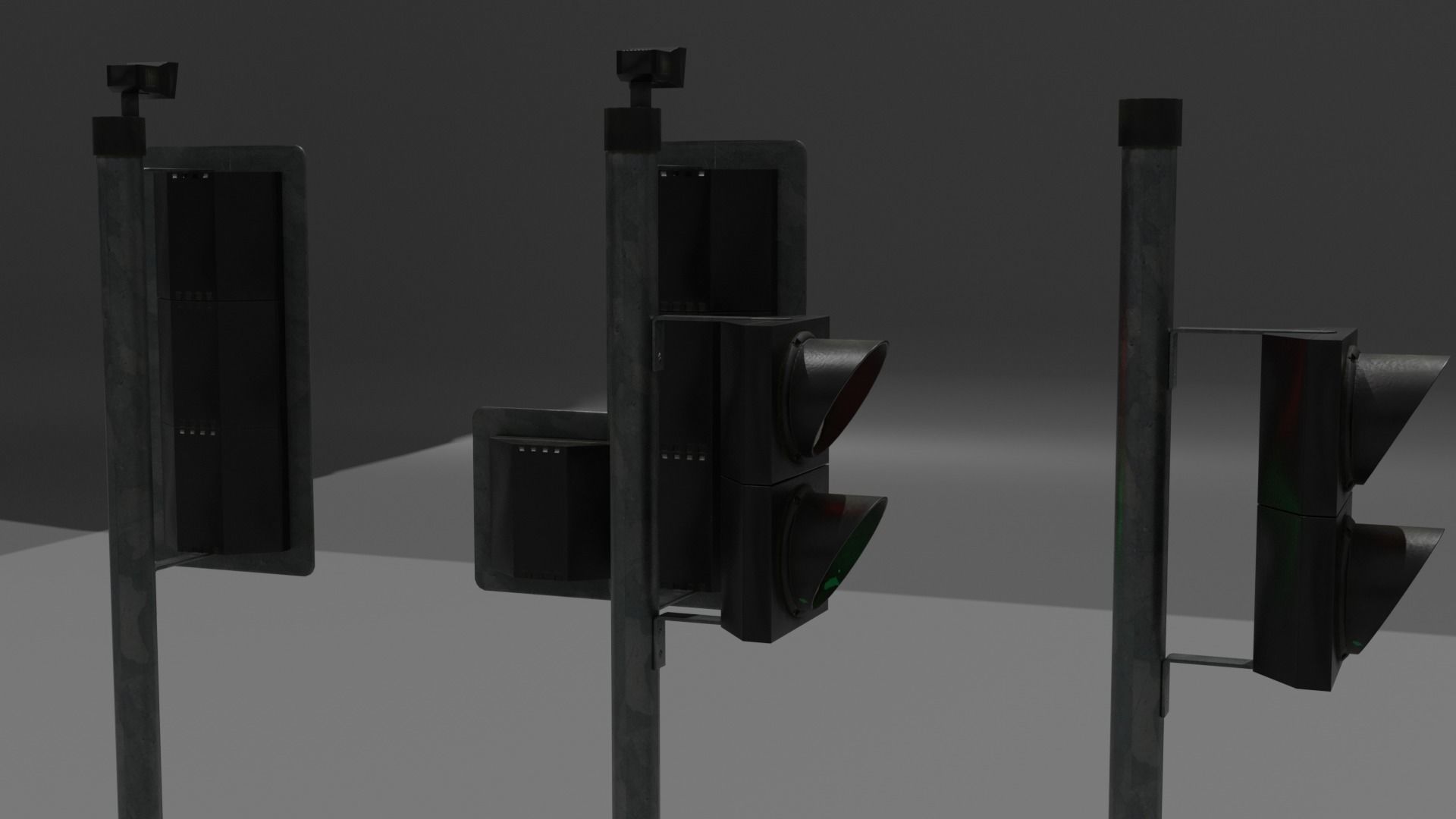 UK traffic Lights Low poly Low-poly 3D model_9