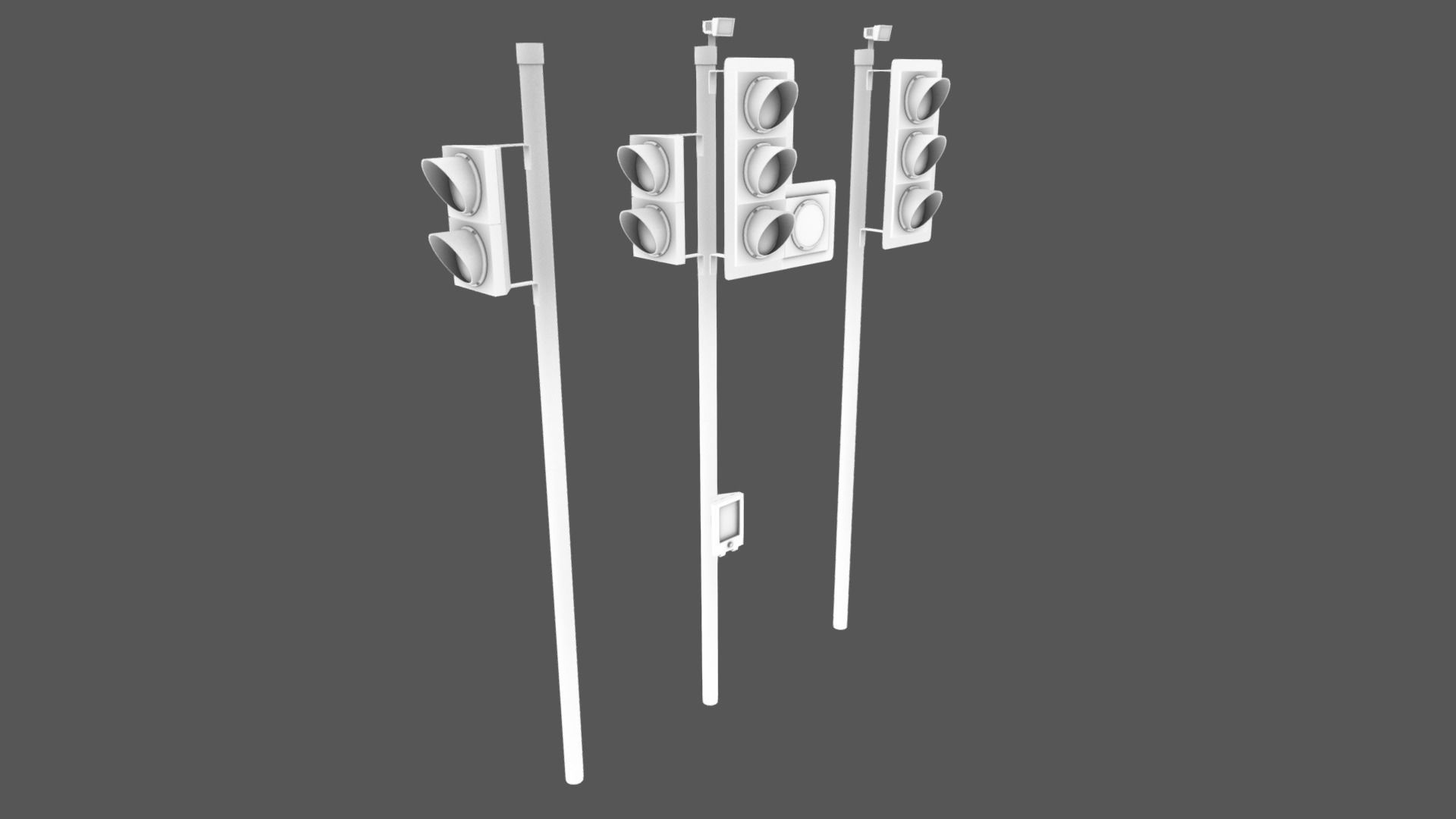 UK traffic Lights Low poly Low-poly 3D model_16