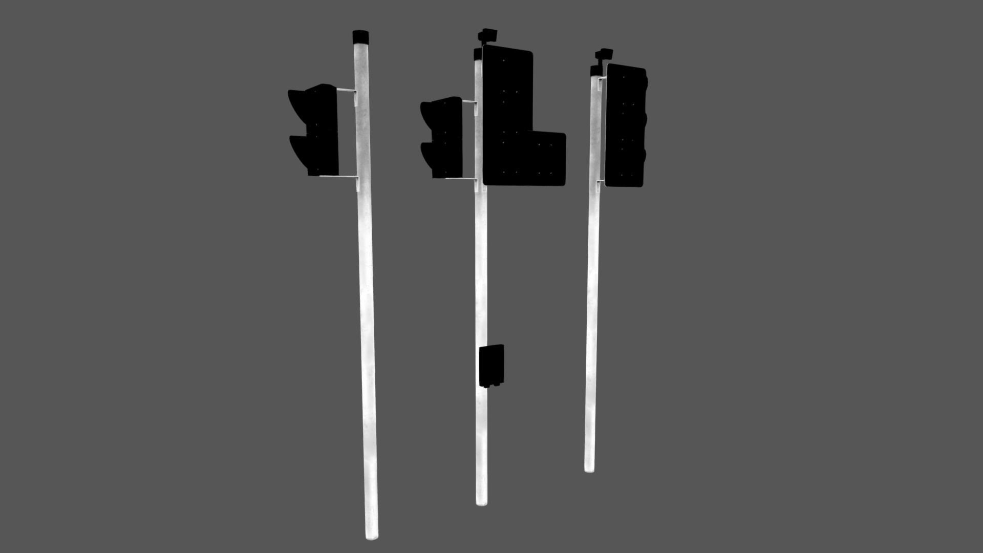 UK traffic Lights Low poly Low-poly 3D model_13