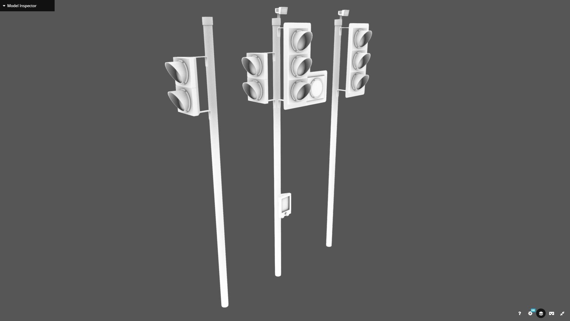 UK traffic Lights Low poly Low-poly 3D model_11