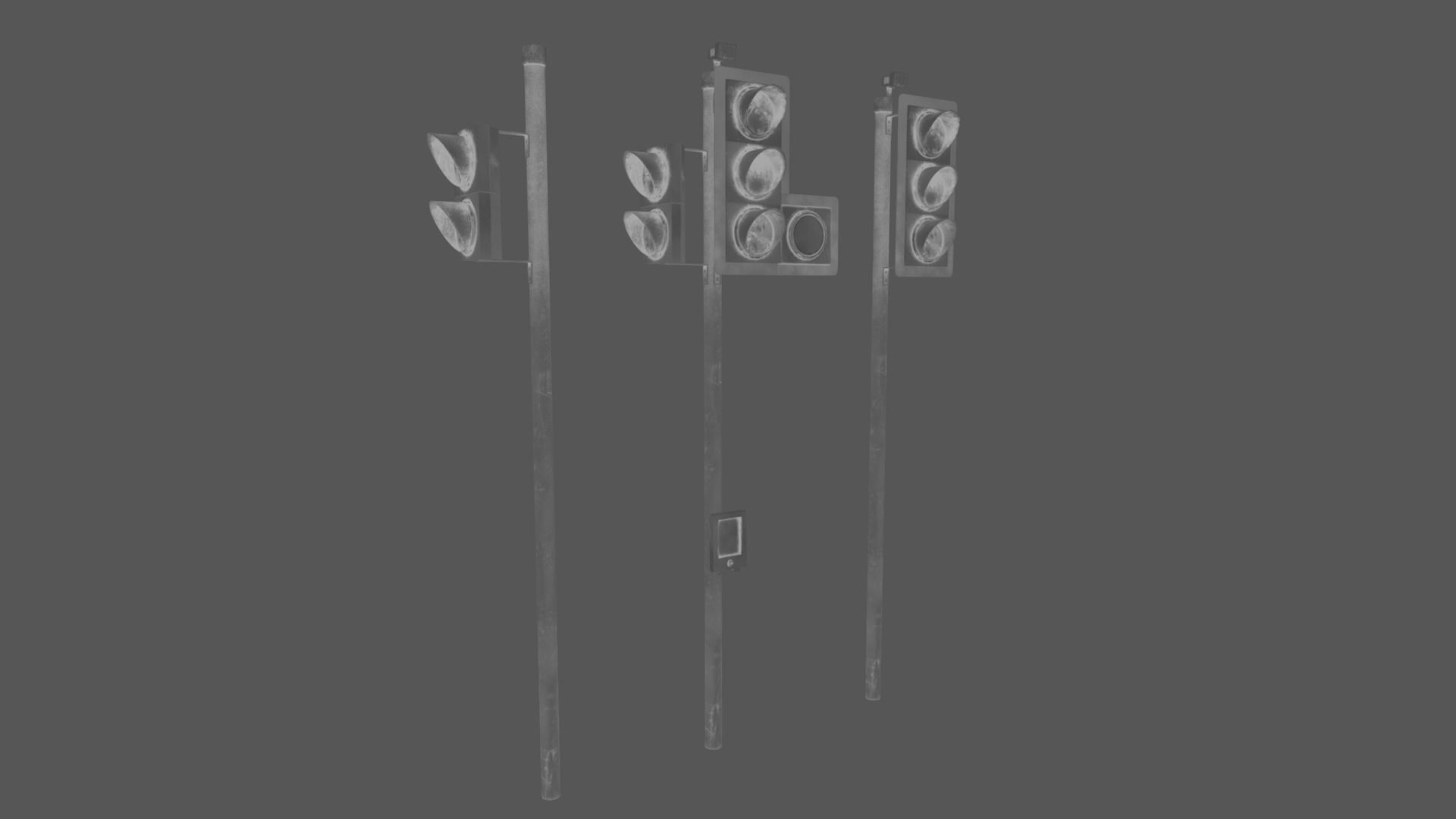 UK traffic Lights Low poly Low-poly 3D model_14