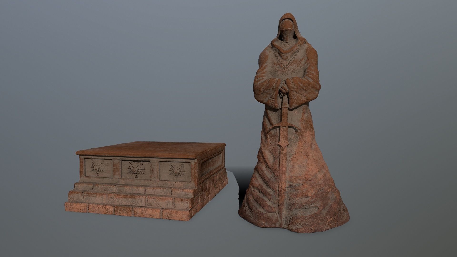 statue Low-poly 3D model_13
