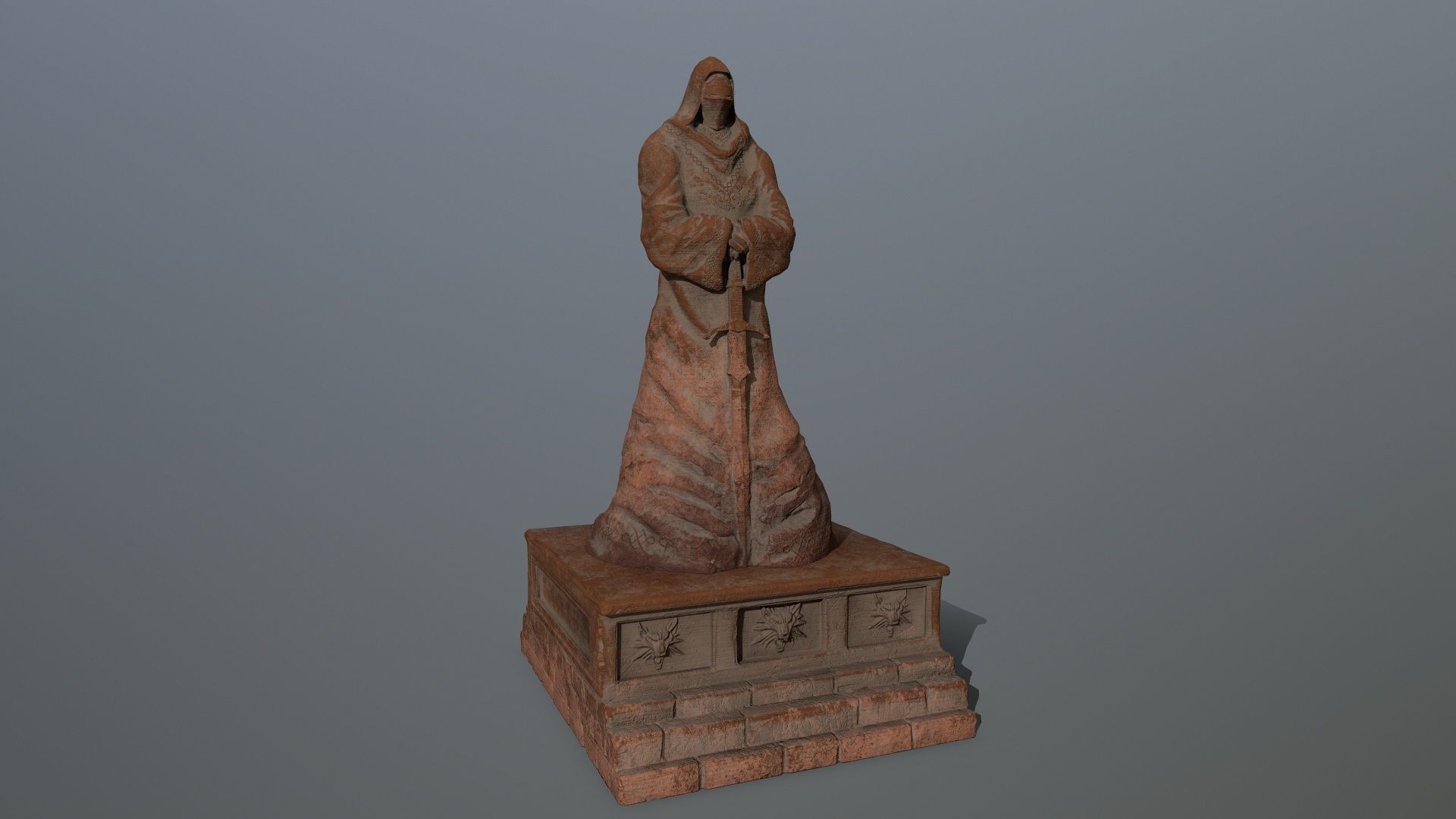 statue Low-poly 3D model_6