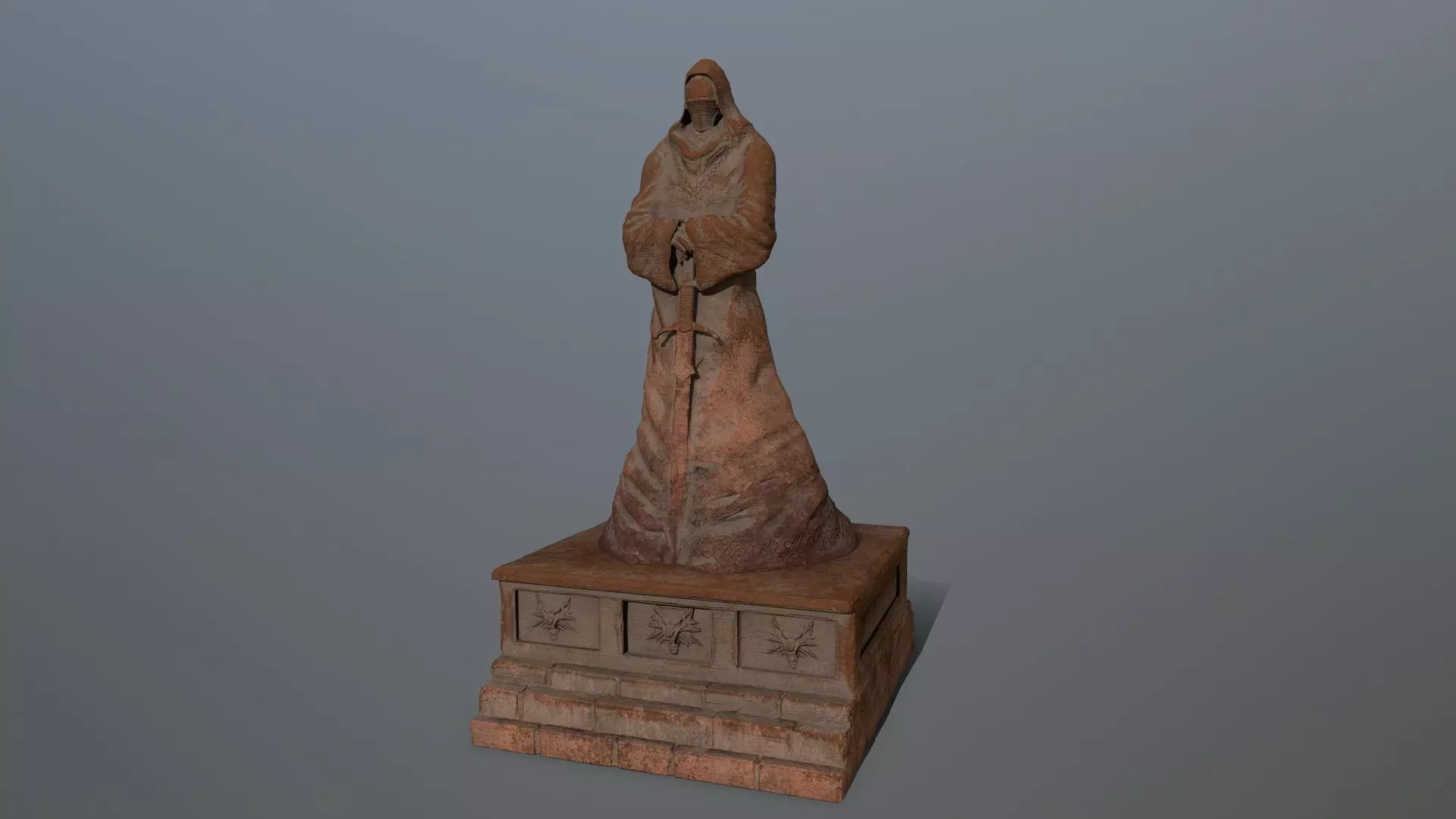 statue Low-poly 3D model_0