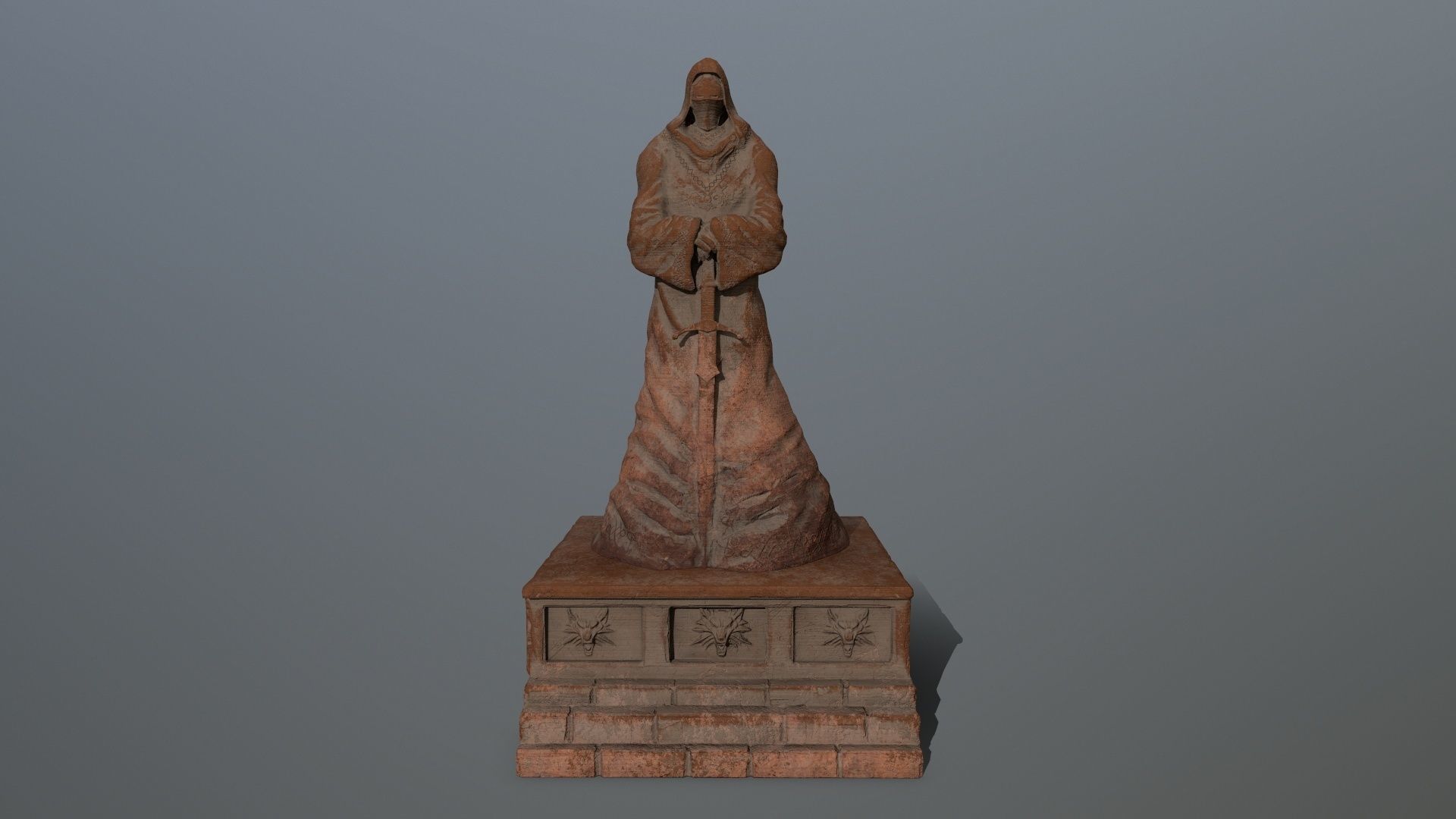 statue Low-poly 3D model_7