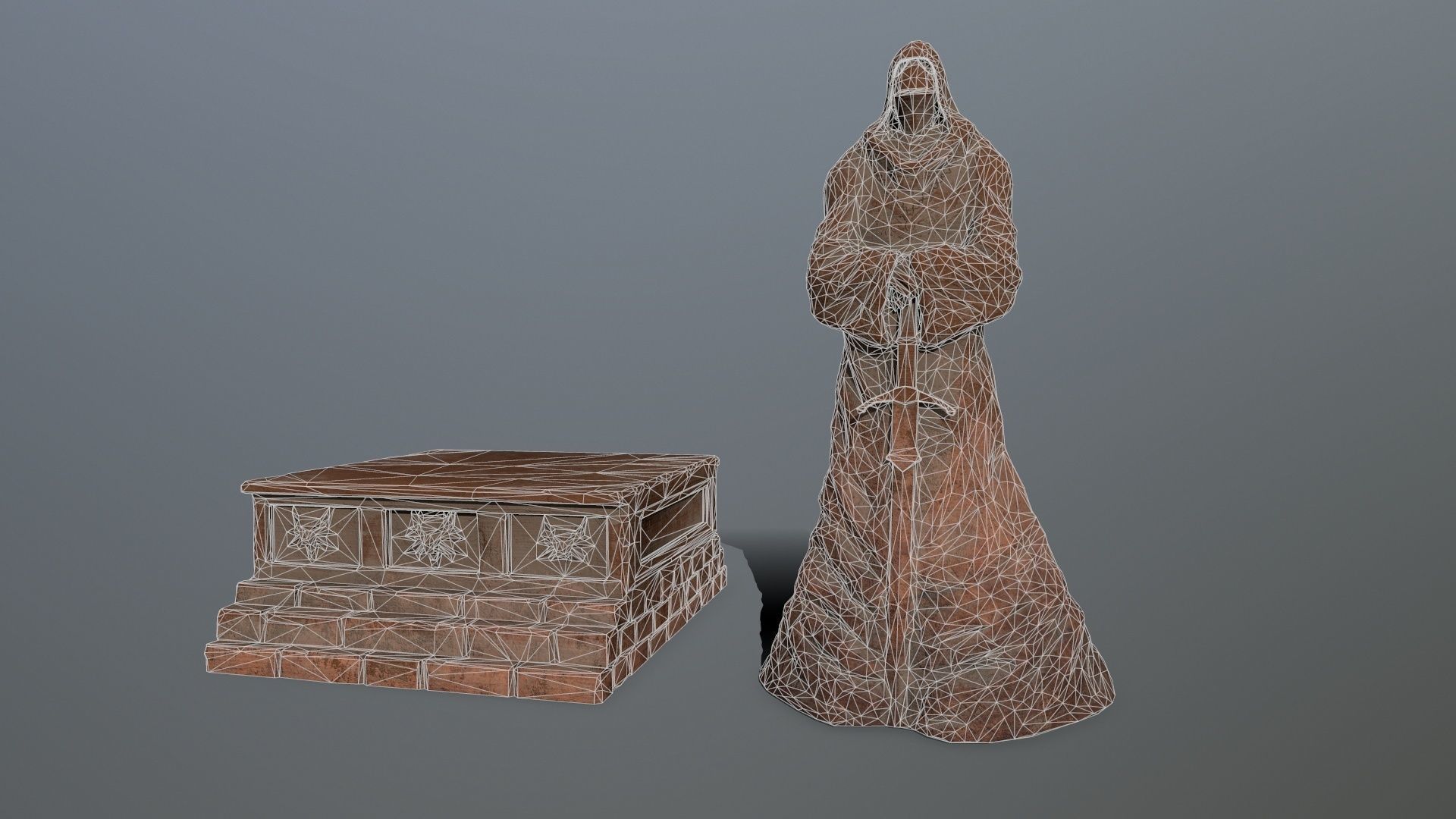 statue Low-poly 3D model_14