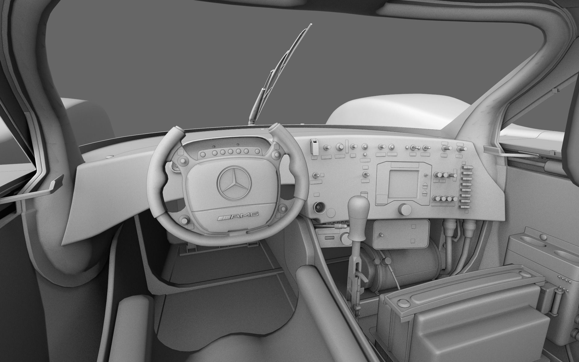 Mercedes Benz CLR99 CLK GT PBR Low-poly 3D model_27