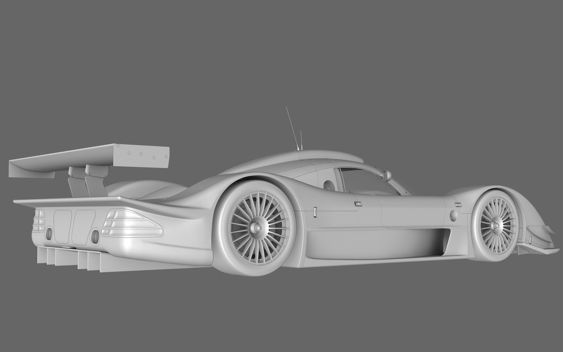 Mercedes Benz CLR99 CLK GT PBR Low-poly 3D model_30