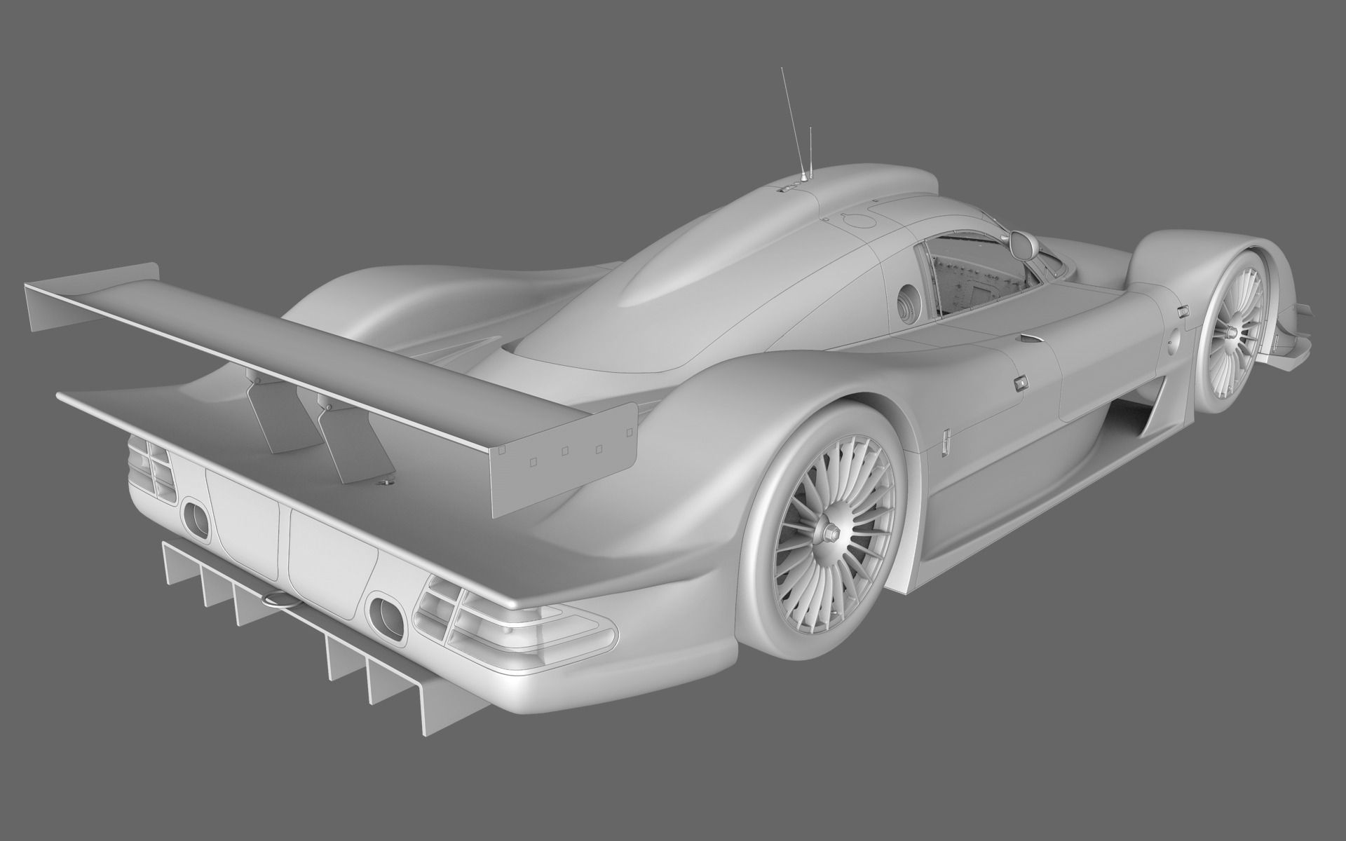 Mercedes Benz CLR99 CLK GT PBR Low-poly 3D model_18