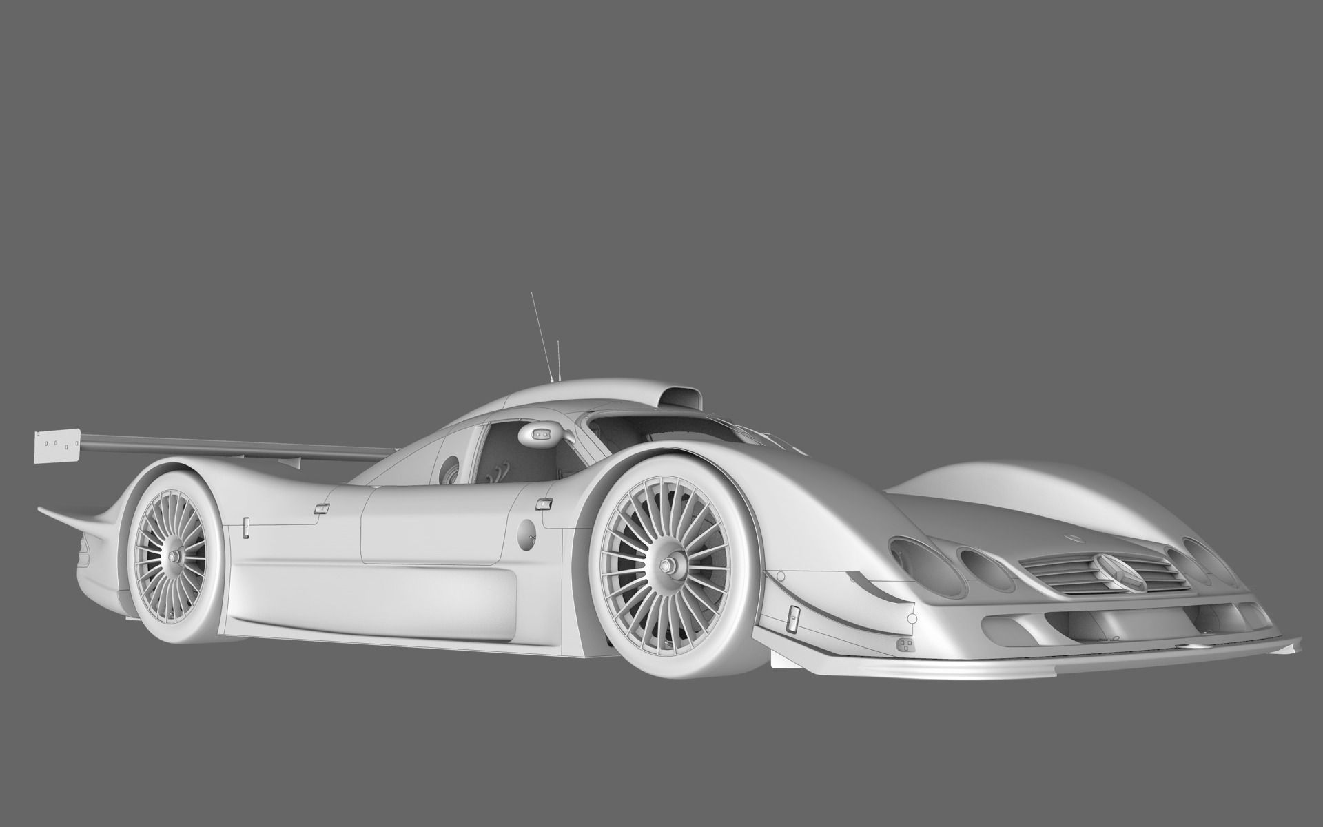 Mercedes Benz CLR99 CLK GT PBR Low-poly 3D model_39