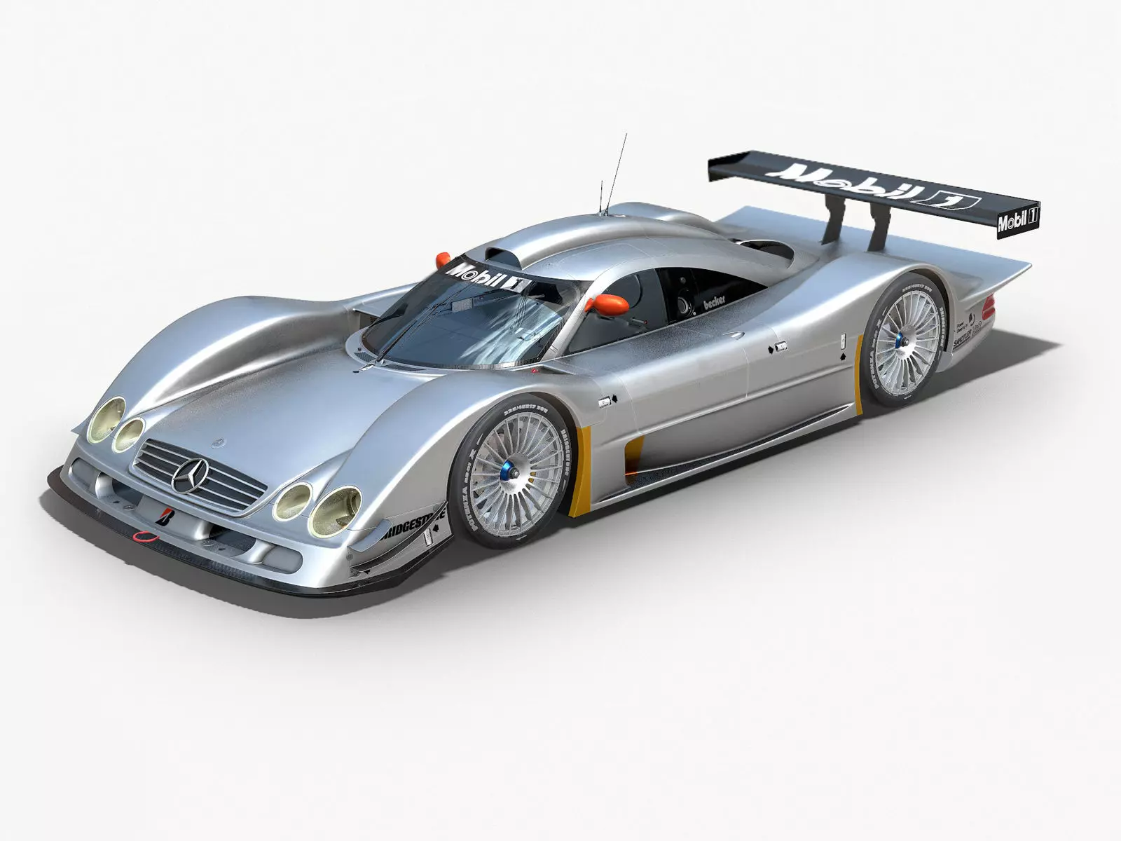 Mercedes Benz CLR99 CLK GT PBR Low-poly 3D model_0