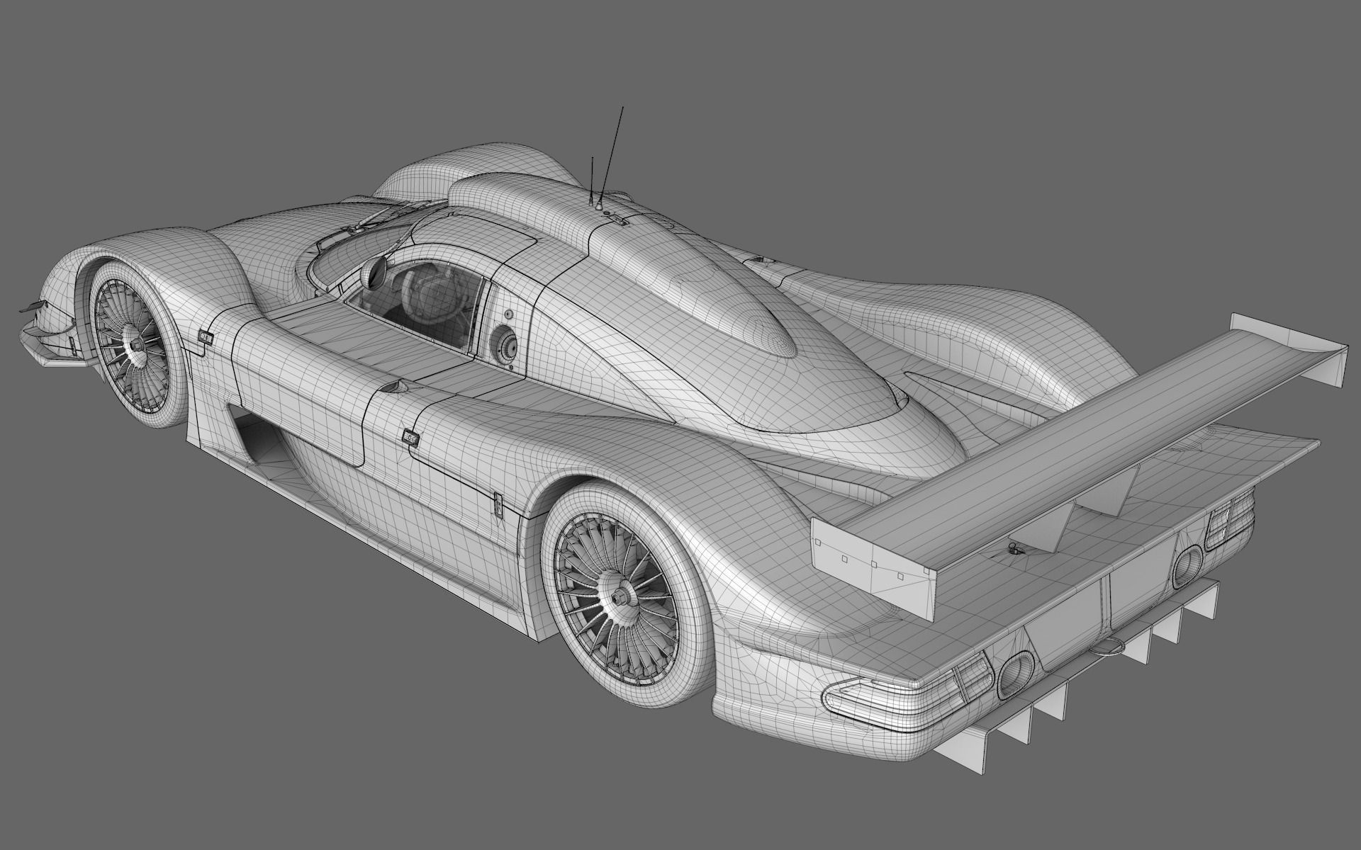 Mercedes Benz CLR99 CLK GT PBR Low-poly 3D model_35