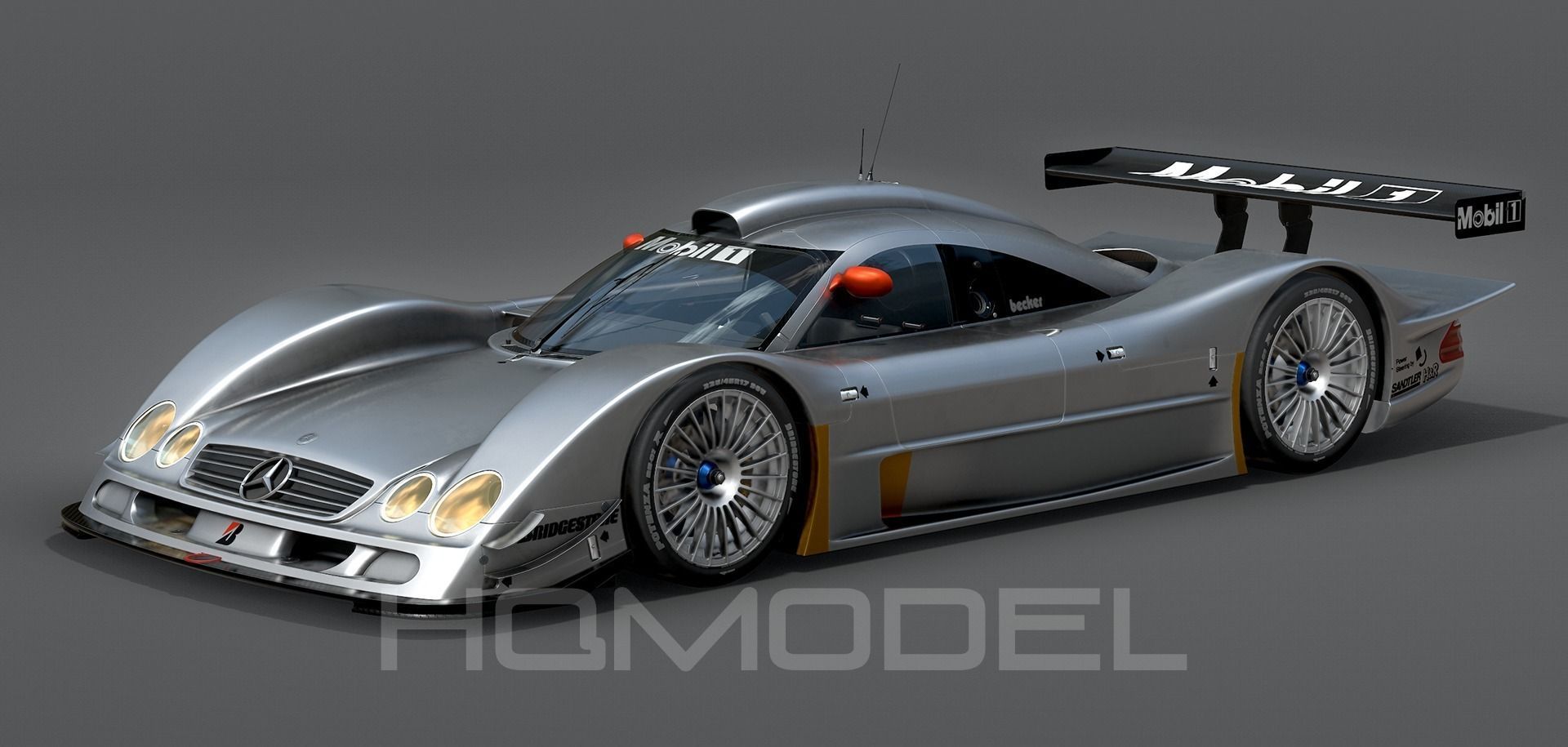 Mercedes Benz CLR99 CLK GT PBR Low-poly 3D model_4