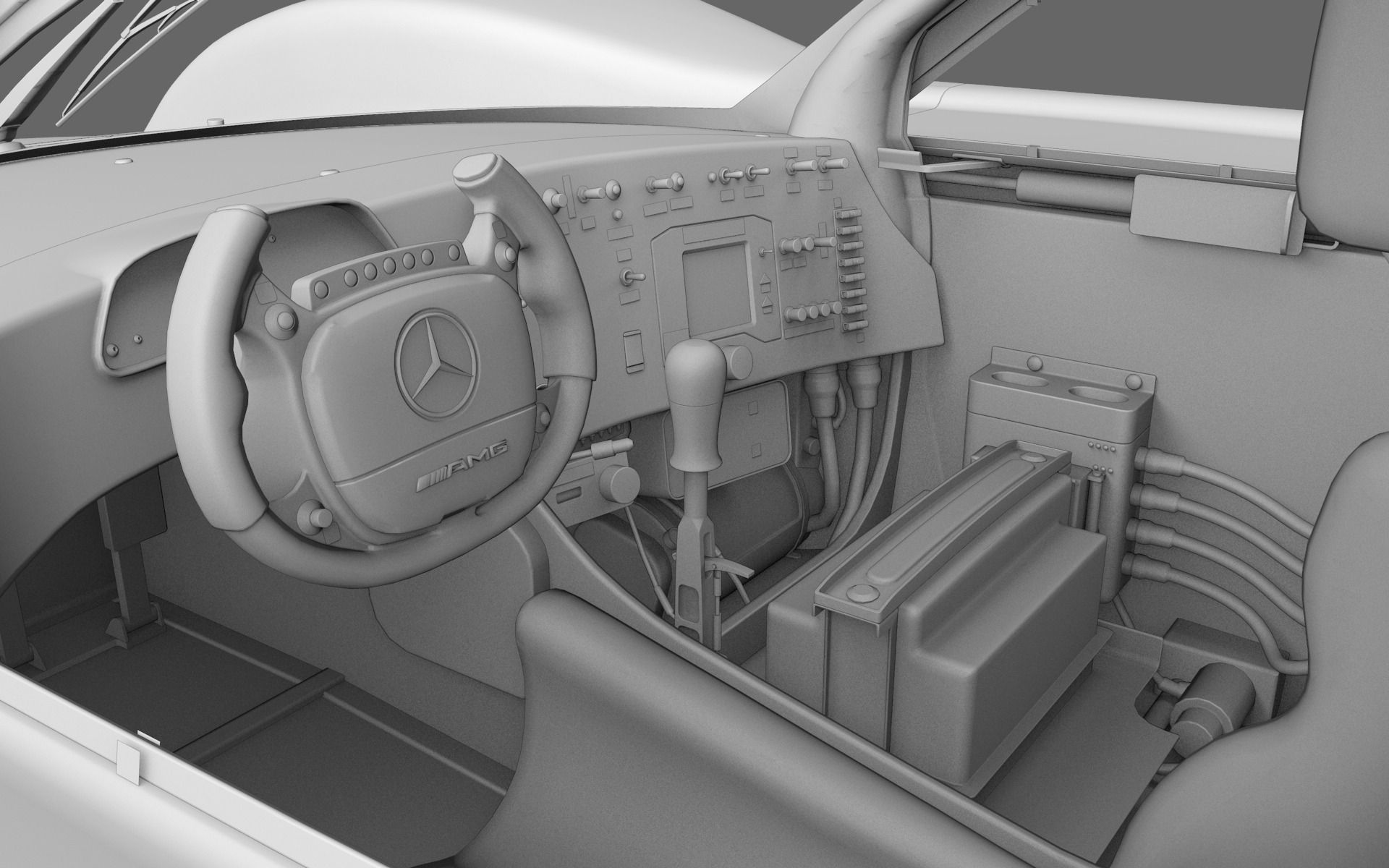 Mercedes Benz CLR99 CLK GT PBR Low-poly 3D model_25