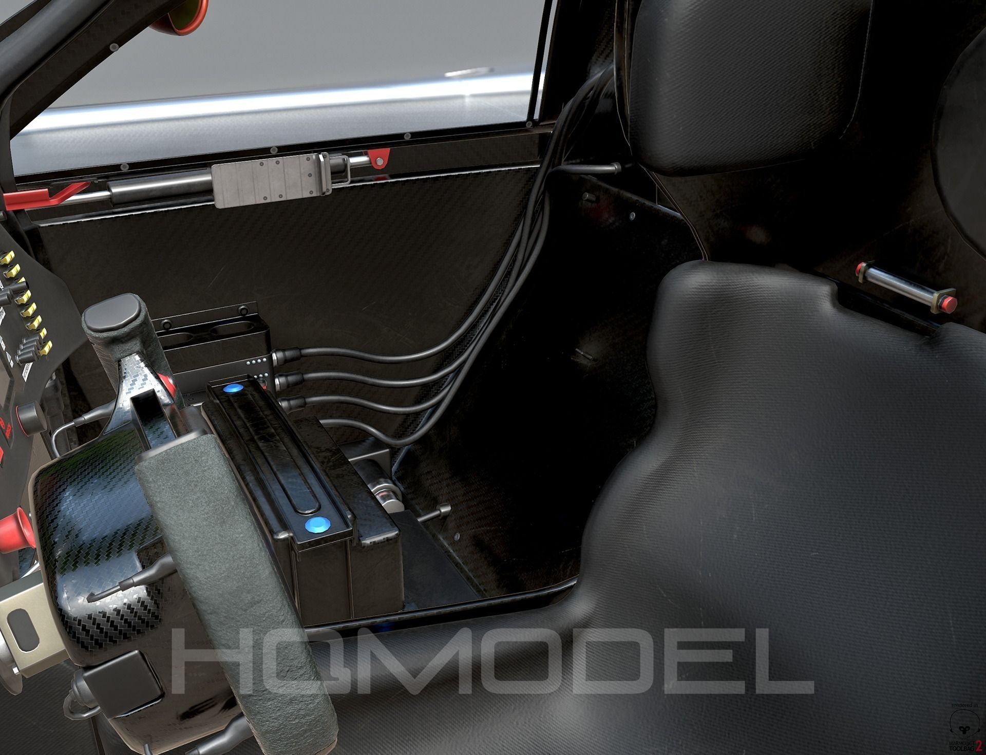 Mercedes Benz CLR99 CLK GT PBR Low-poly 3D model_13