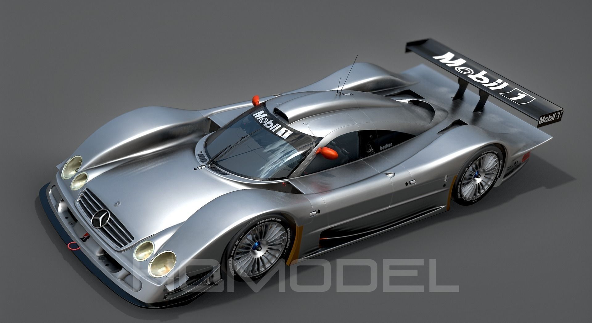 Mercedes Benz CLR99 CLK GT PBR Low-poly 3D model_7