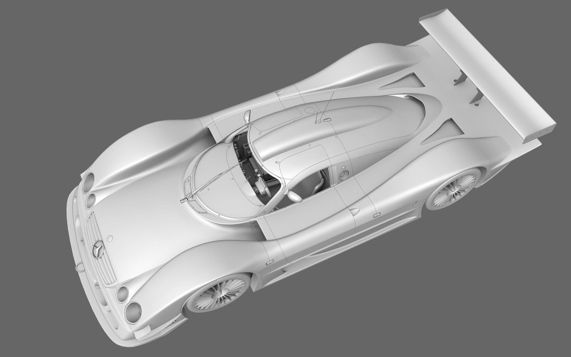 Mercedes Benz CLR99 CLK GT PBR Low-poly 3D model_24