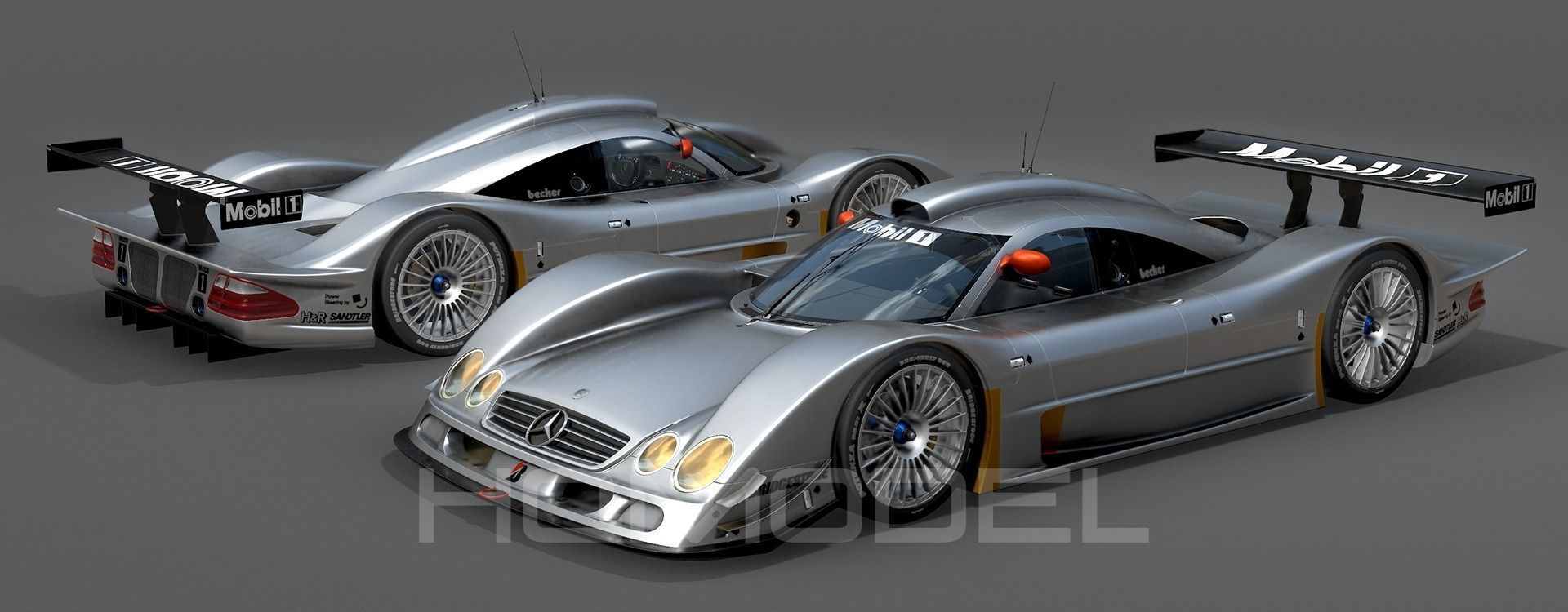 Mercedes Benz CLR99 CLK GT PBR Low-poly 3D model_6