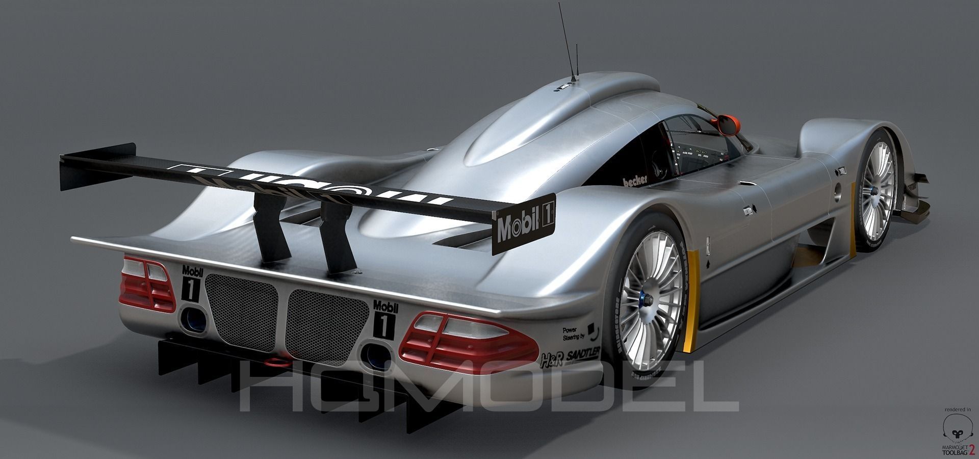 Mercedes Benz CLR99 CLK GT PBR Low-poly 3D model_11