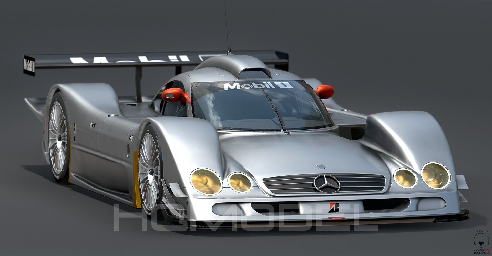 Mercedes Benz CLR99 CLK GT PBR Low-poly 3D model_2