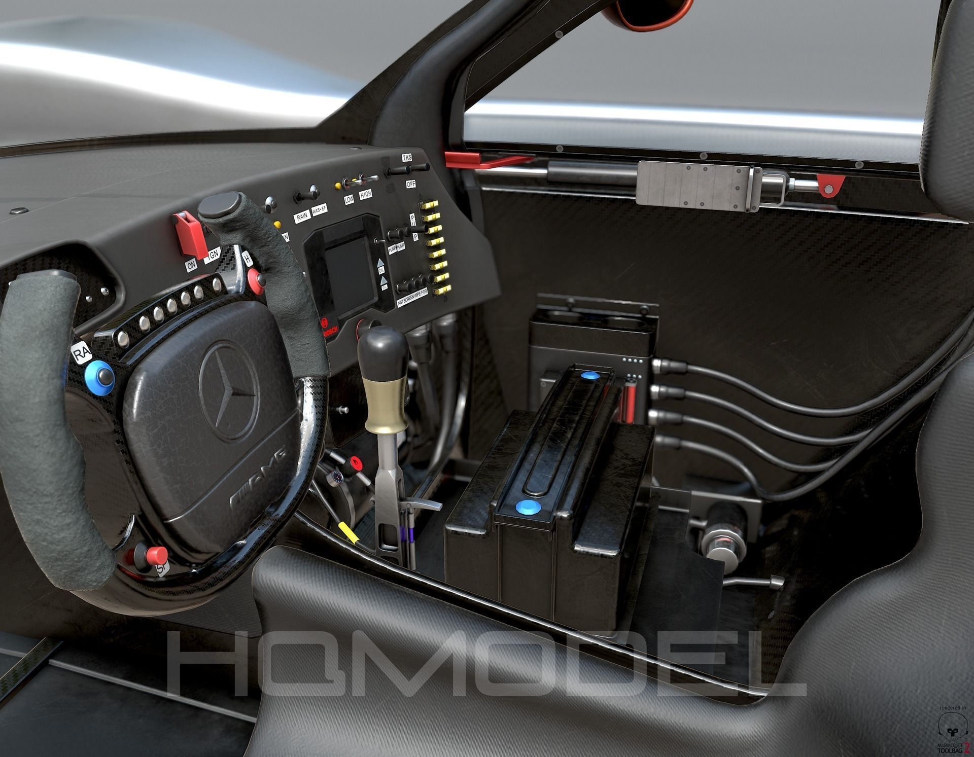 Mercedes Benz CLR99 CLK GT PBR Low-poly 3D model_12