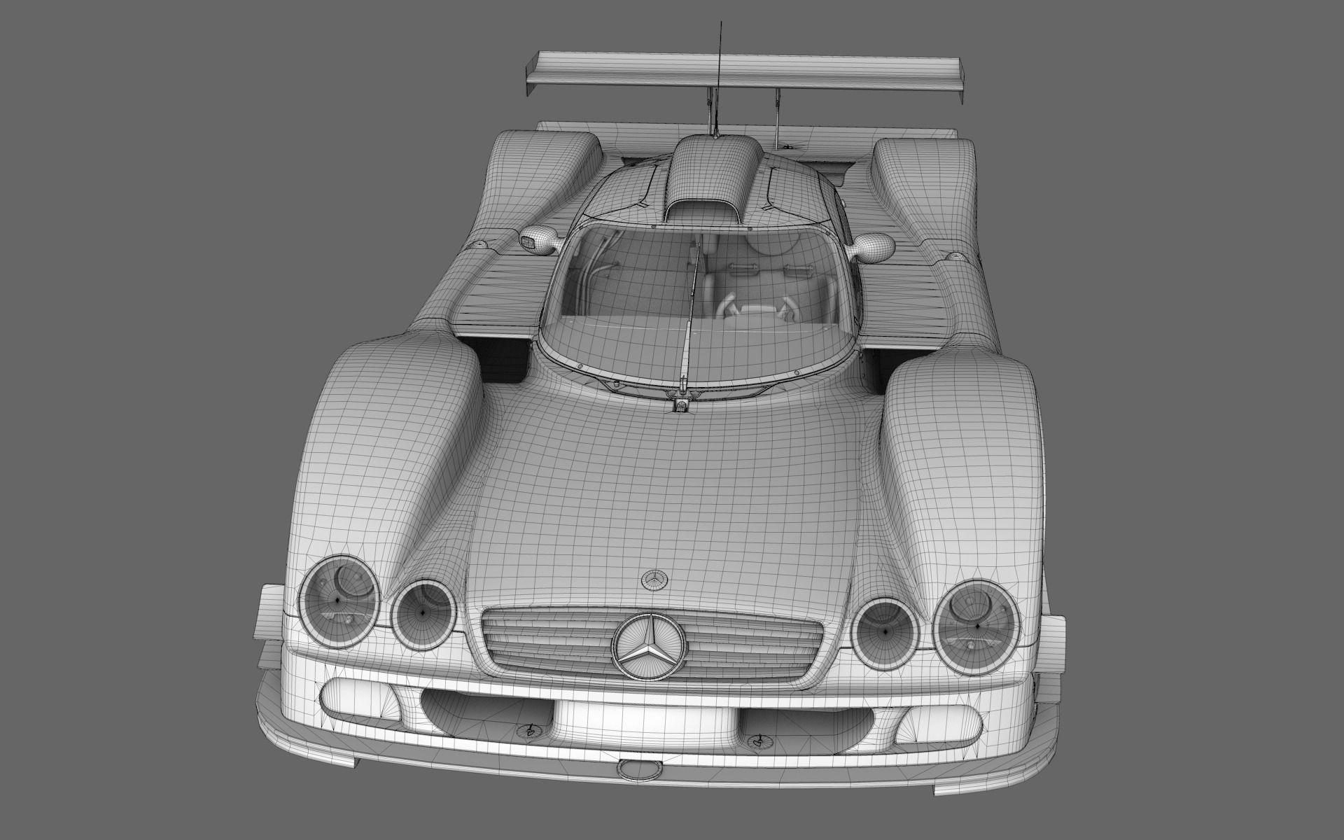 Mercedes Benz CLR99 CLK GT PBR Low-poly 3D model_38