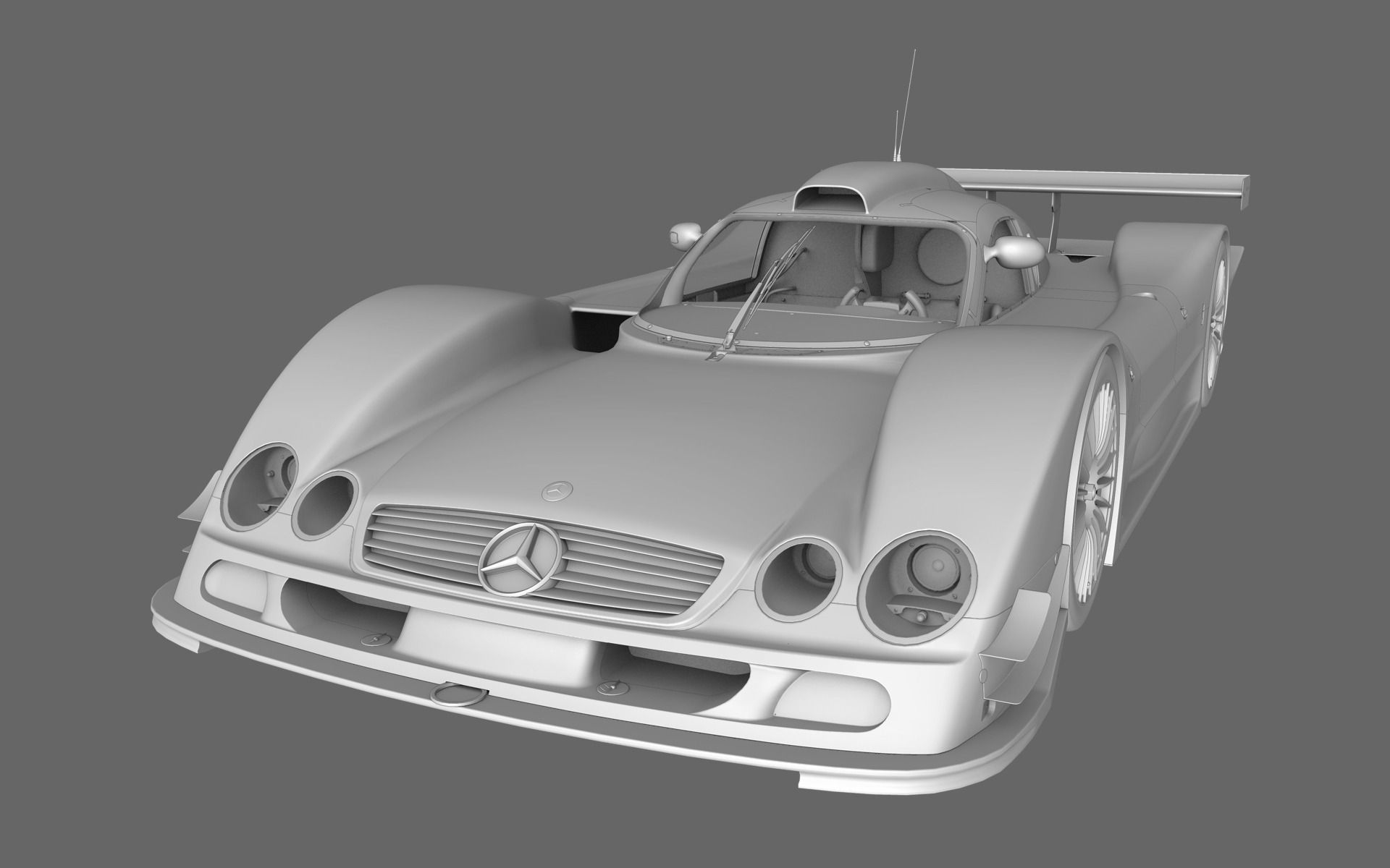 Mercedes Benz CLR99 CLK GT PBR Low-poly 3D model_20