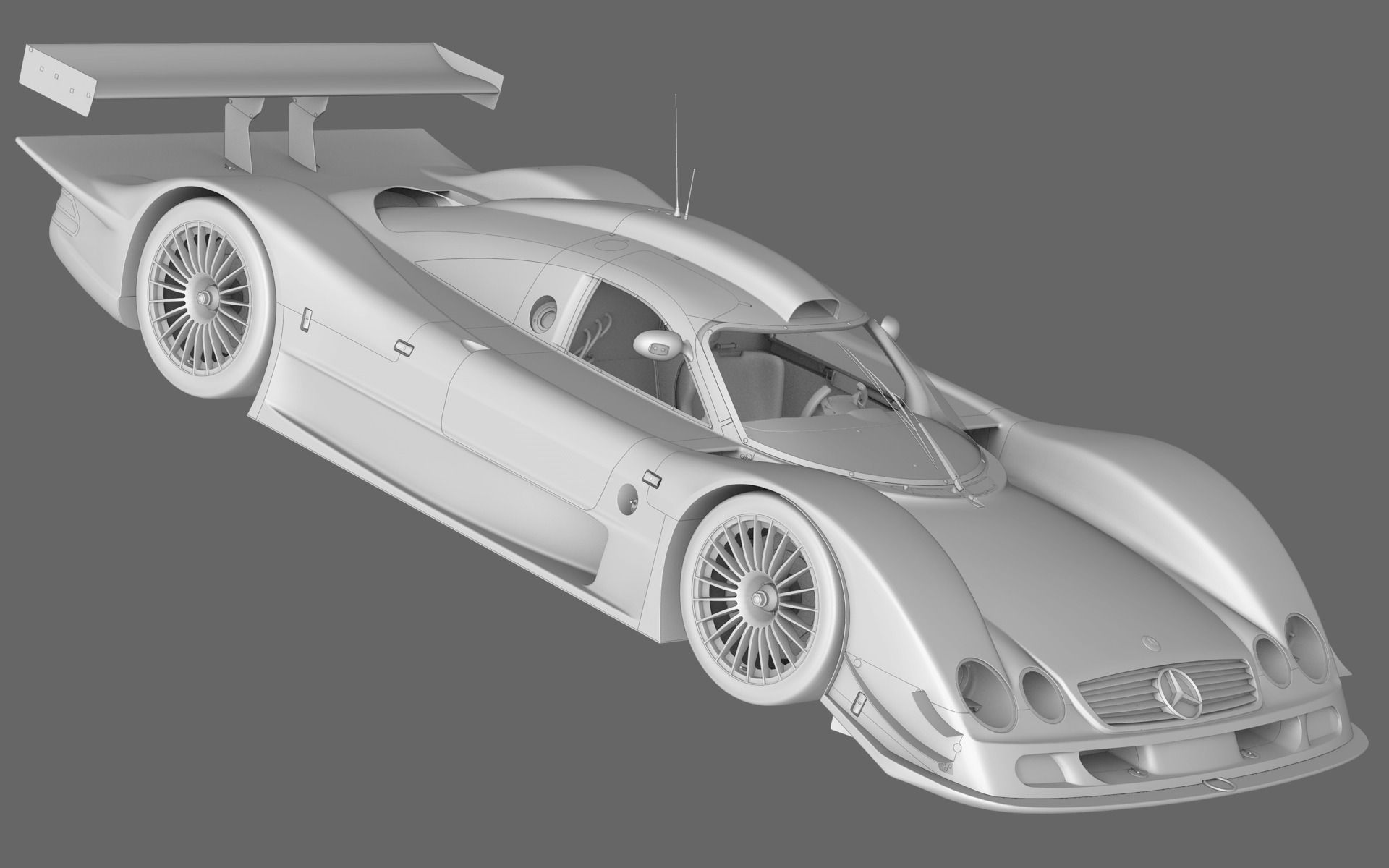 Mercedes Benz CLR99 CLK GT PBR Low-poly 3D model_33