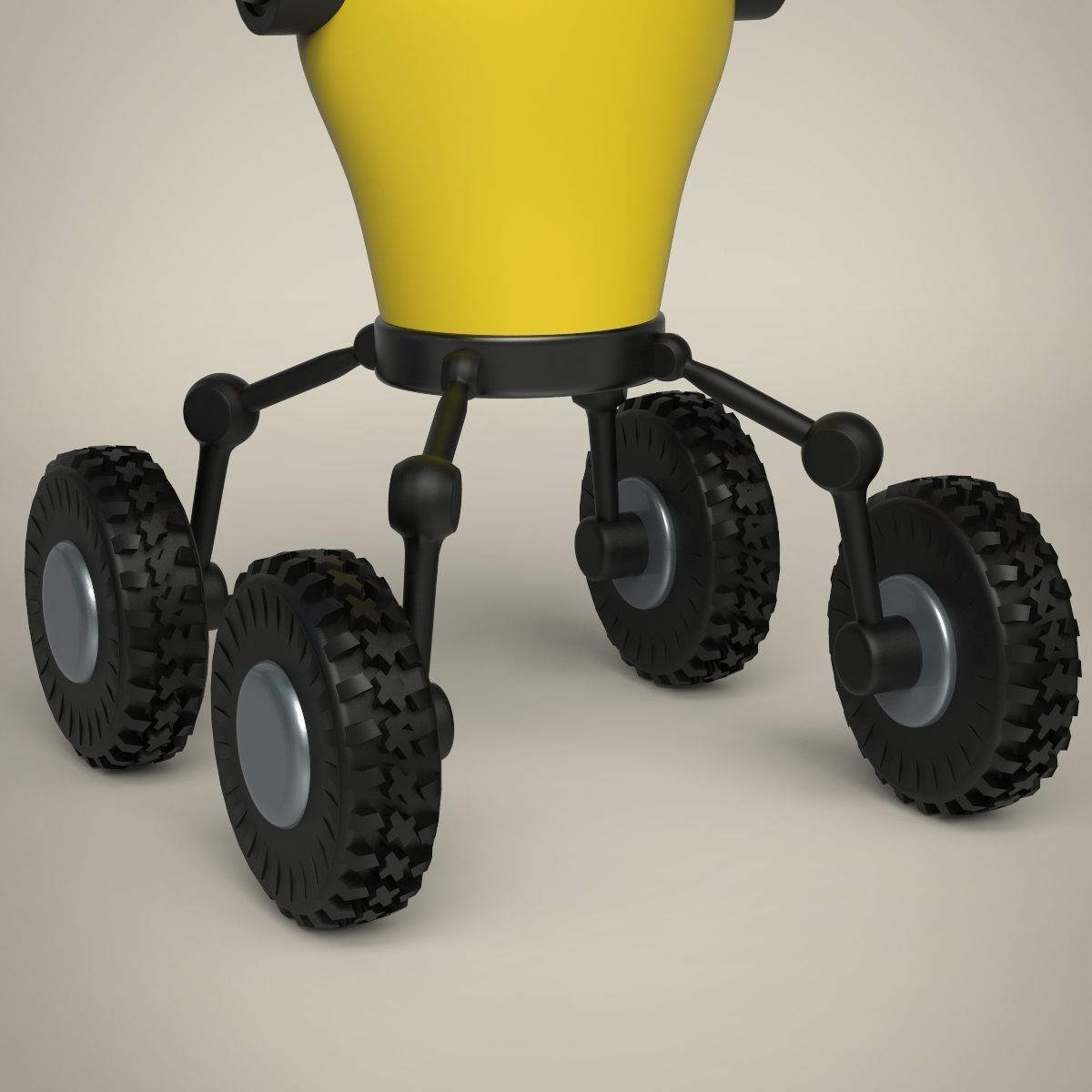 Robots four toy on wheels 3D model_8