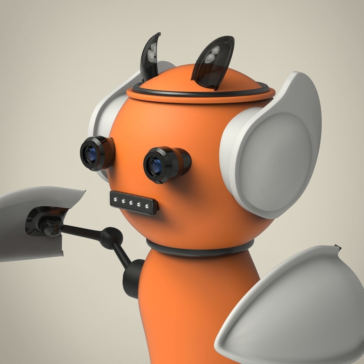 Robots four toy on wheels 3D model_7